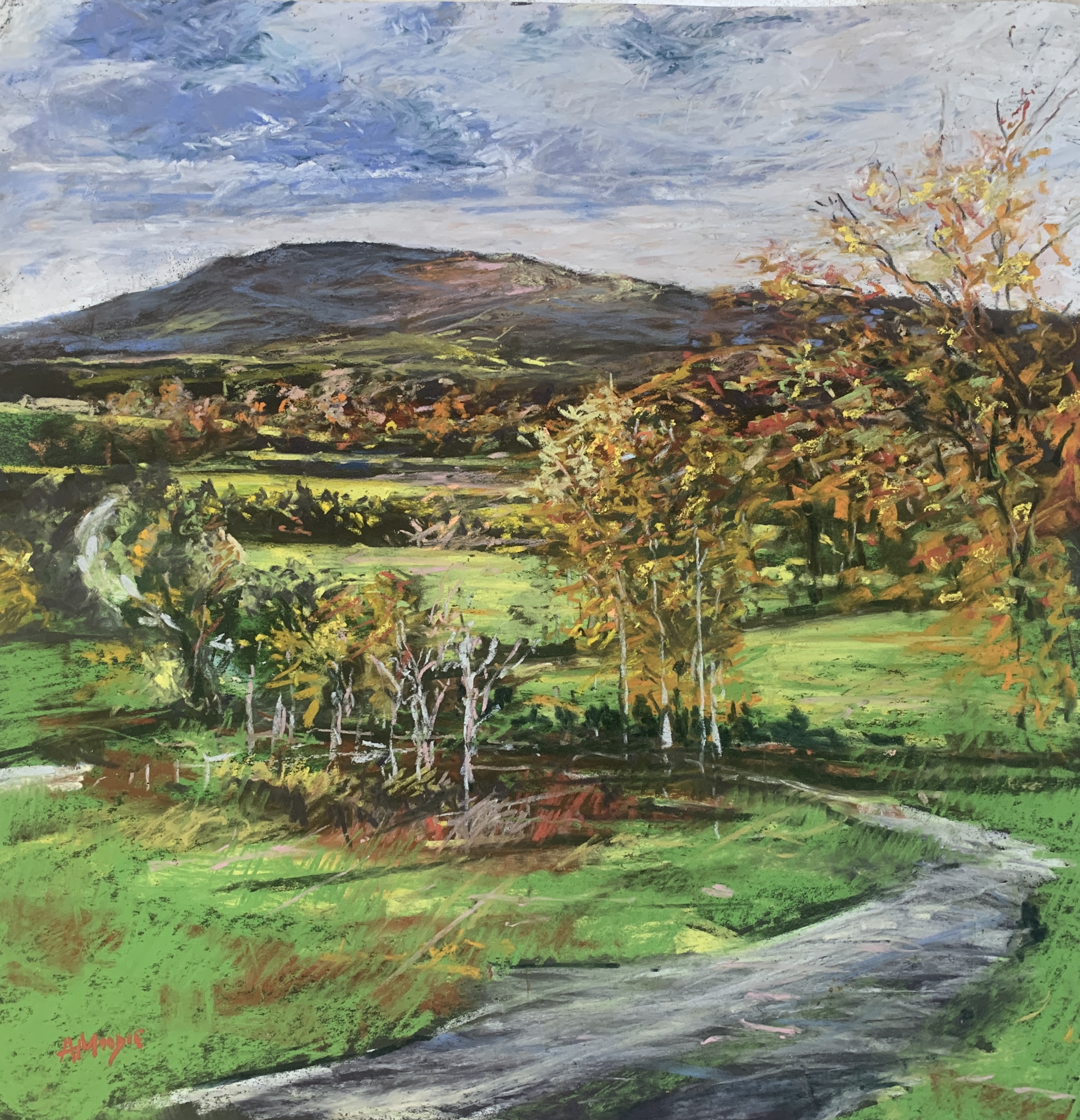 Pendle Hill, Ribble Valley (pastel, mounted)