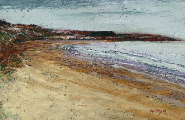 The Coast at Filey (pastel, mounted)
