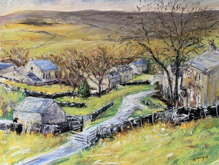 Conistone Village, Yorkshire Dales (pastel, mounted)