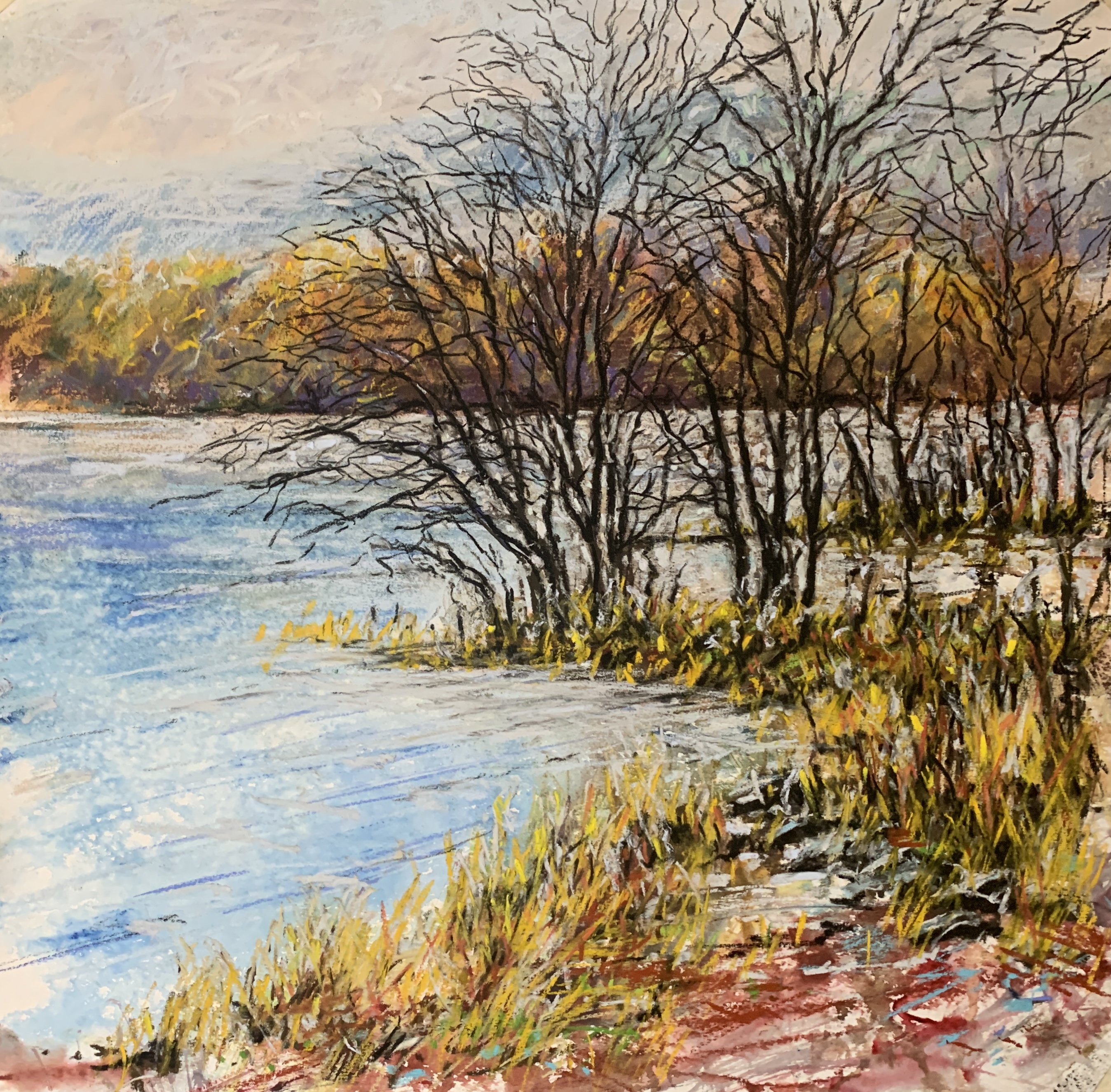 Banks of Loch Lomond (mixed media, mounted)