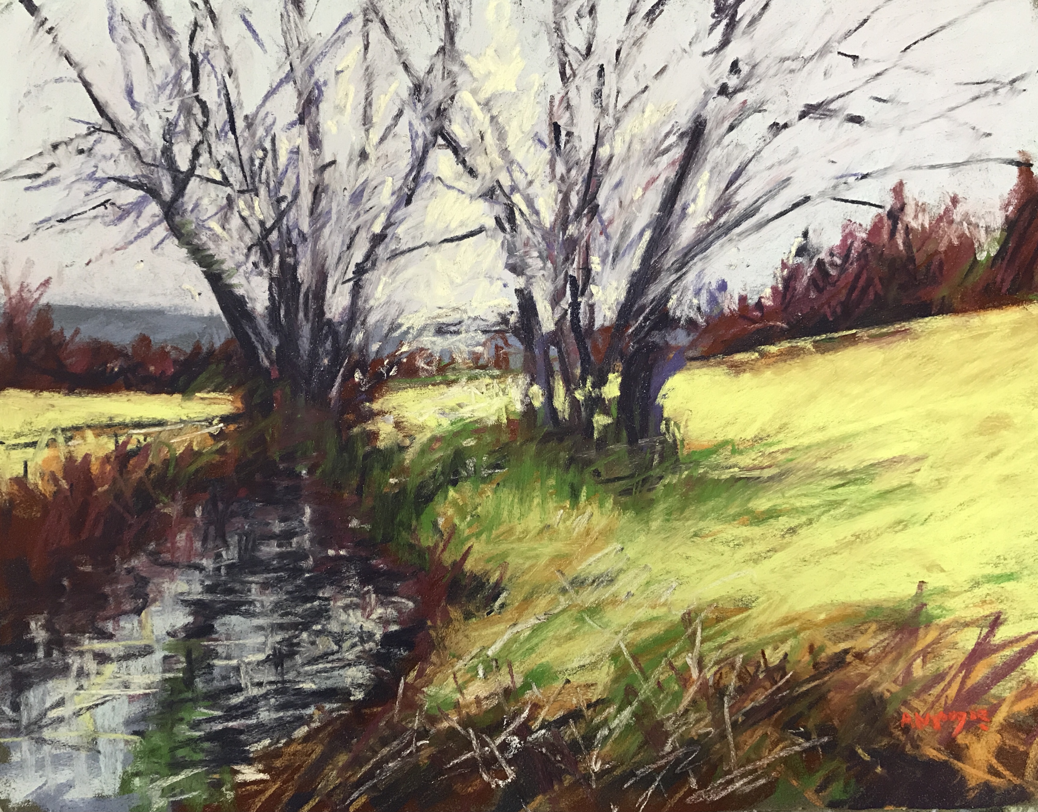 Bottom of the Road (pastel, mounted)