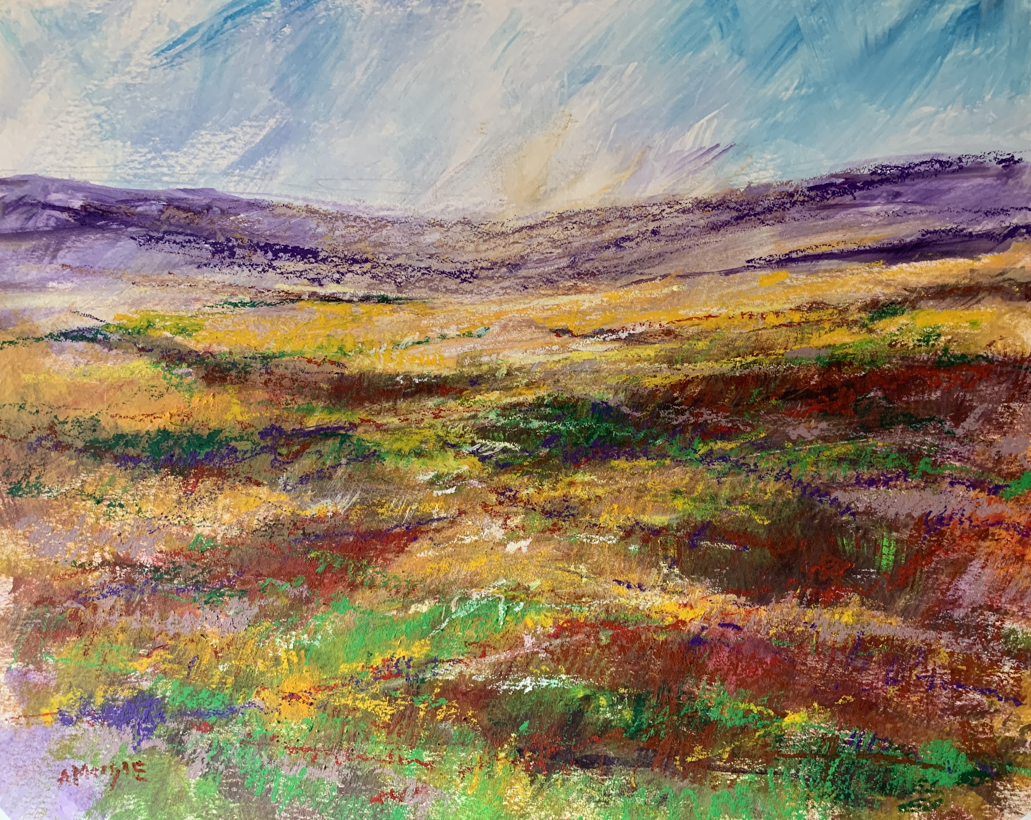Moorland Light (mixed media on paper)