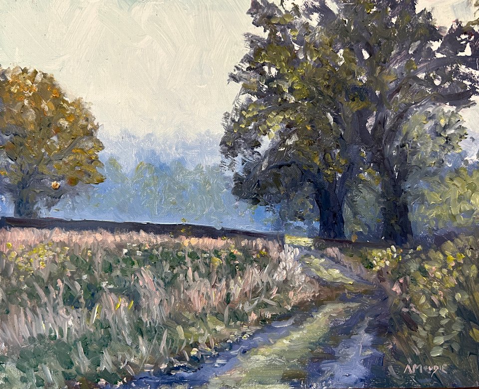 Farming Track (oil, framed)