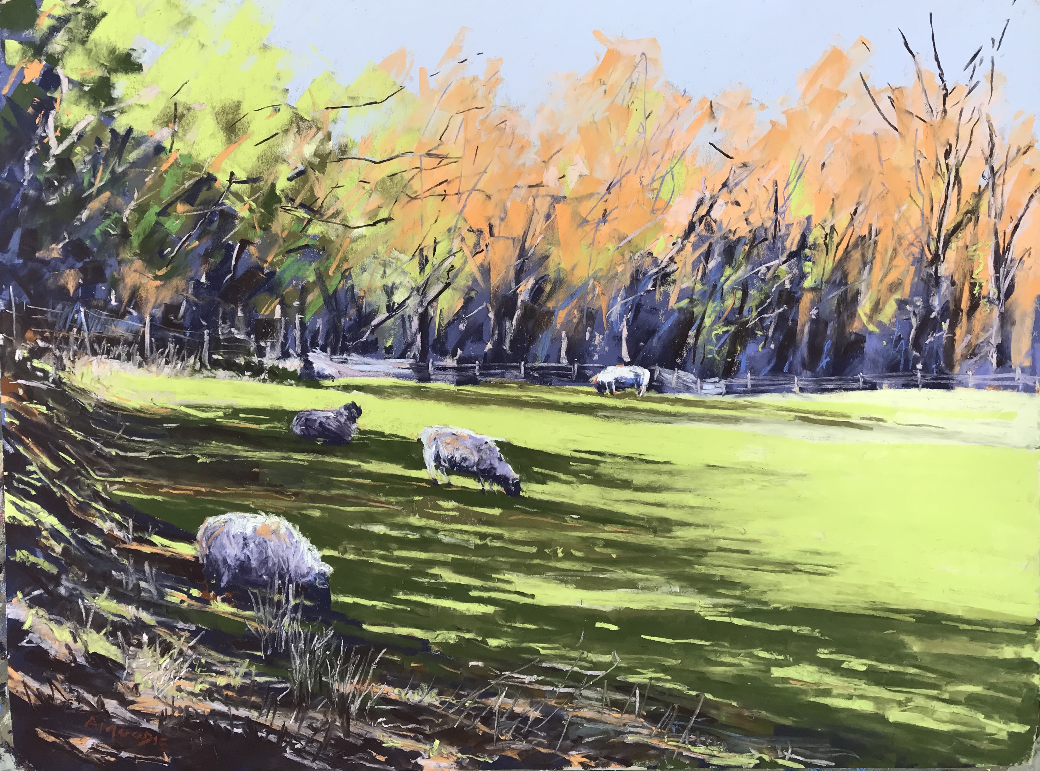 Shaded Corner (pastel, mounted)