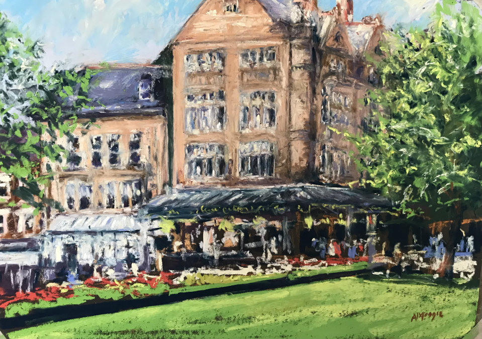Bettys Cafe and Tea Rooms, Harrogate (pastel, mounted)