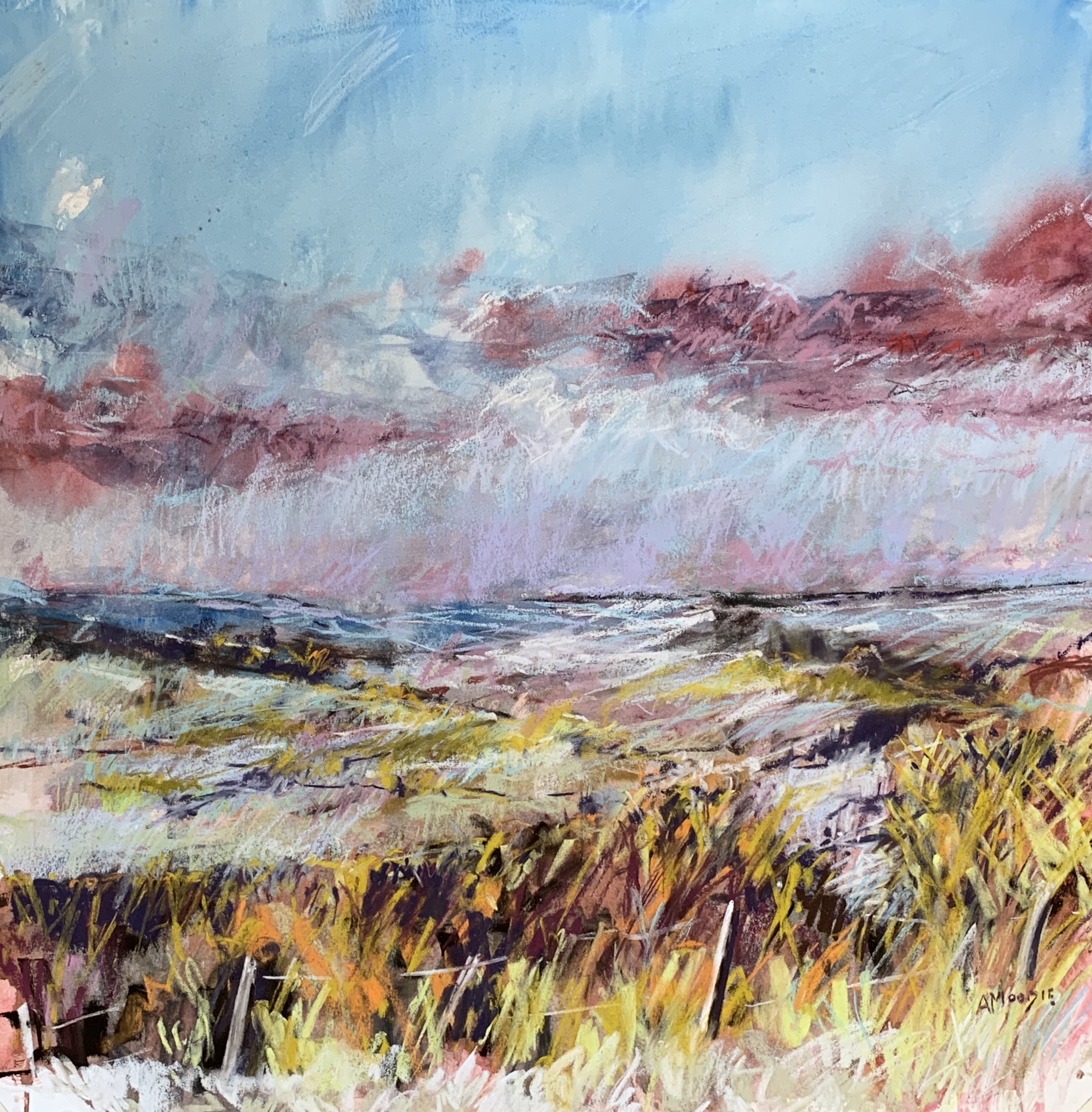 Warm Scape (mixed media, mounted)