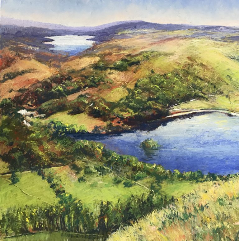 Rydal to Windermere (pastel, mounted)