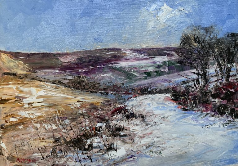 Winter Moor, Danby (oil on canvas)