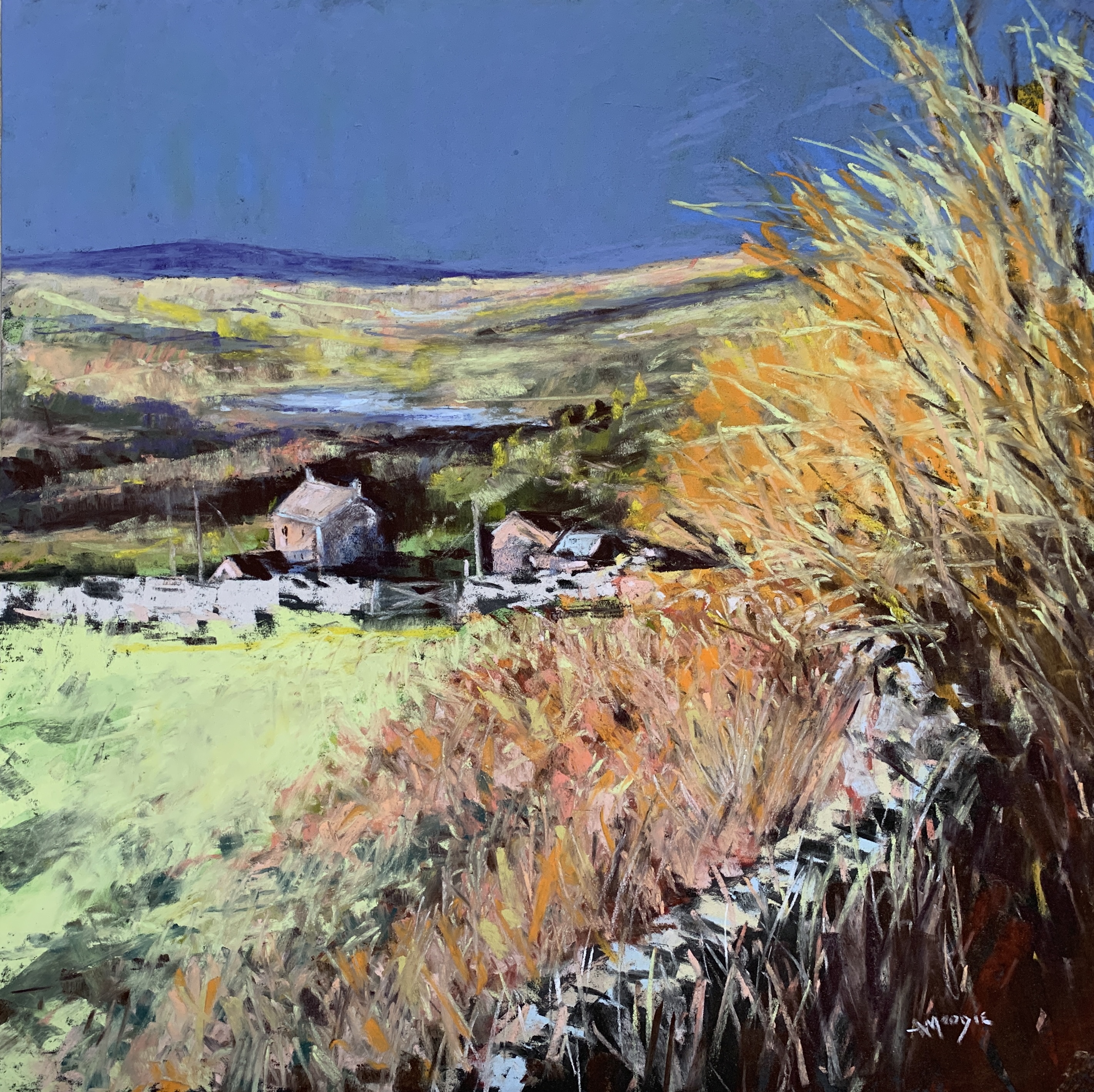 Distant Water (pastel, mounted)