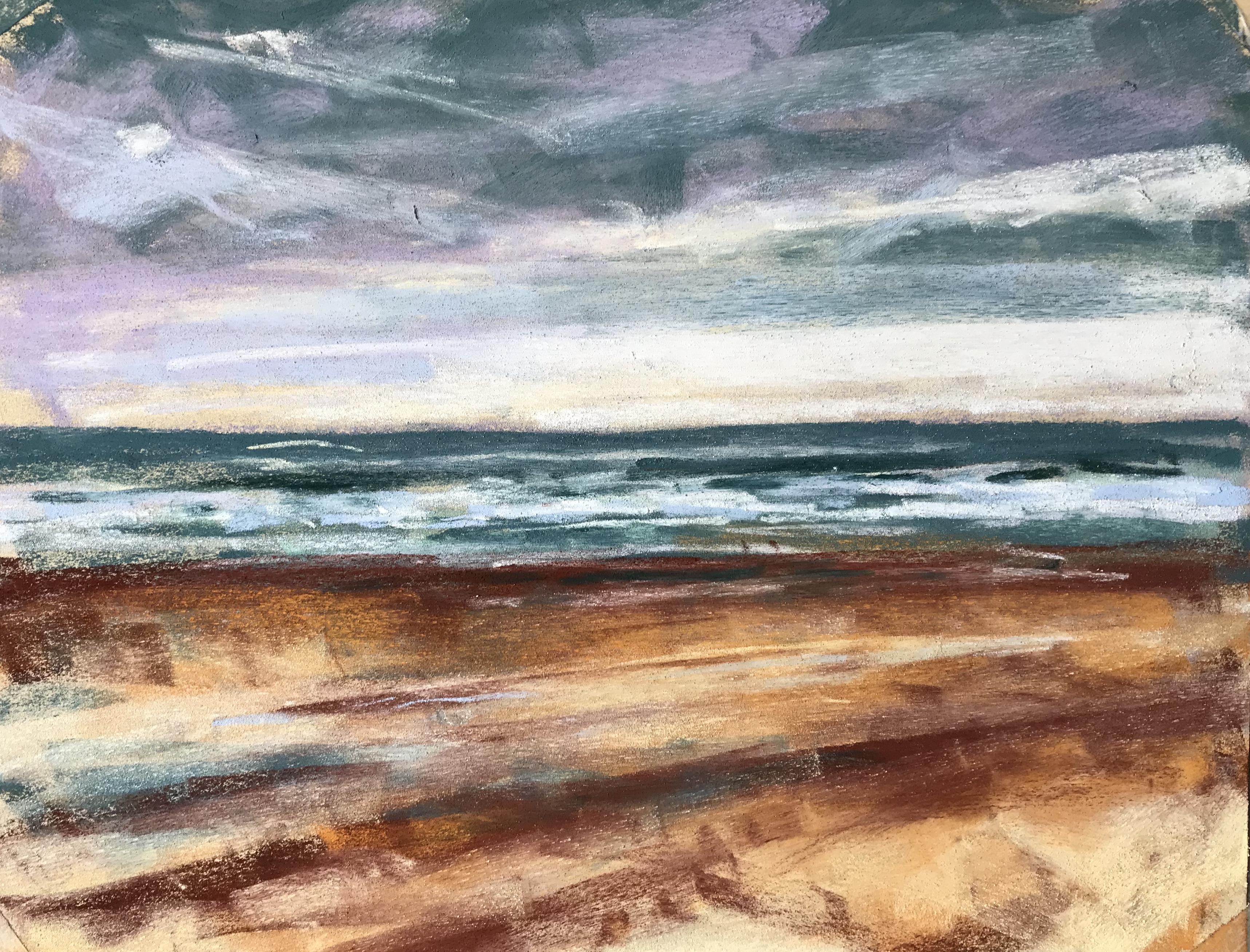 Morning Glow (Filey) (pastel, mounted)