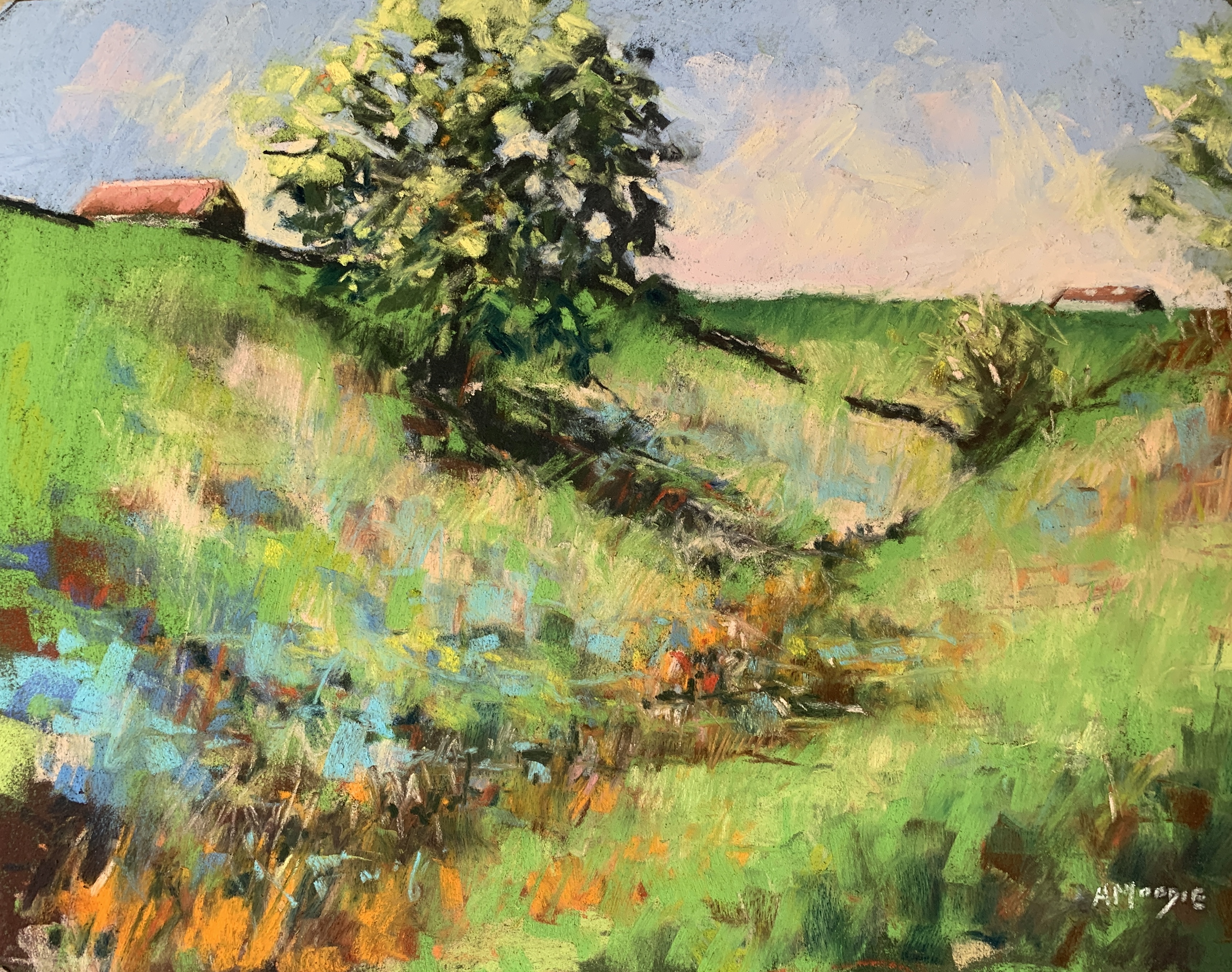 Fading Blues (pastel, mounted)