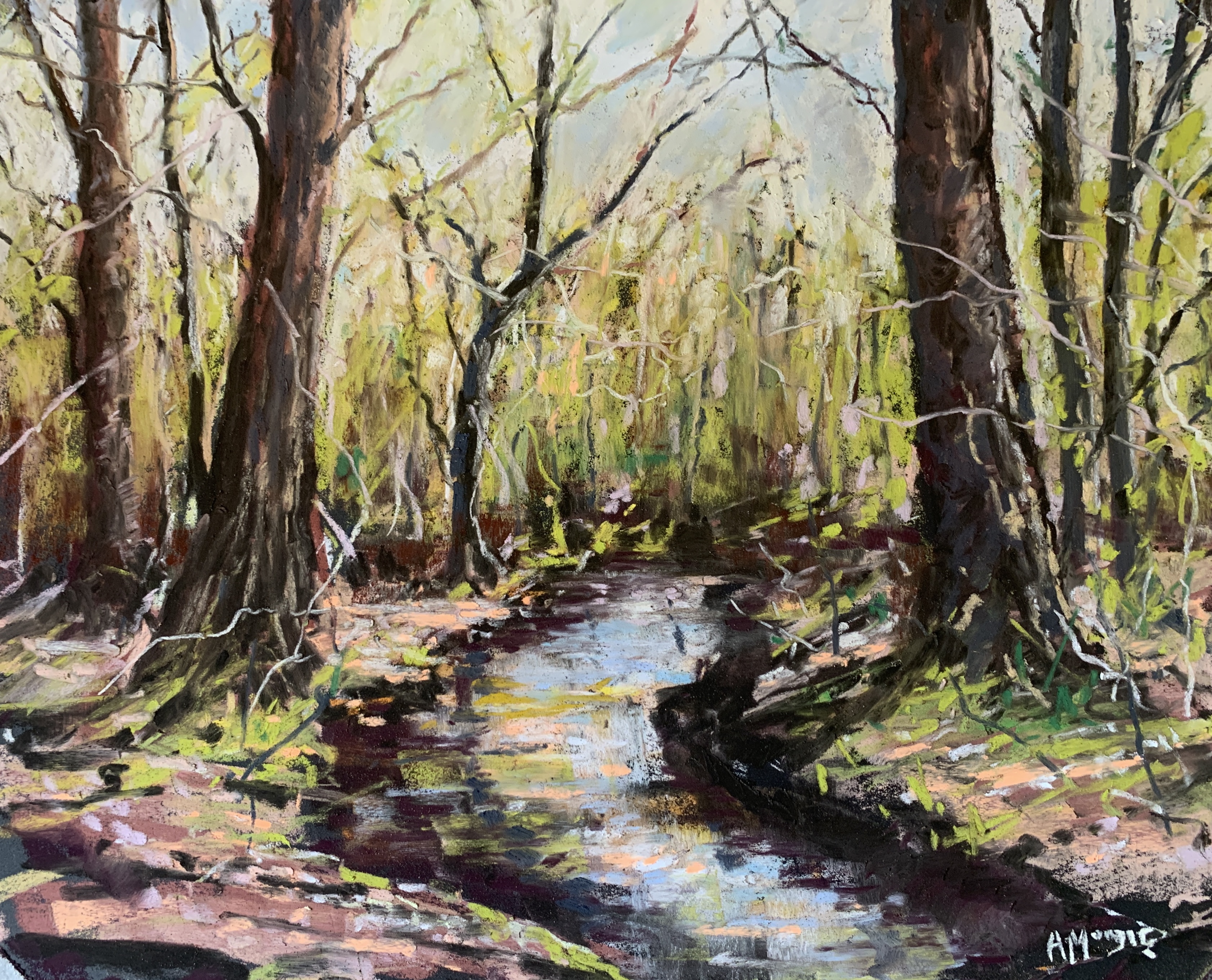 Woodland Water (pastel, mounted)