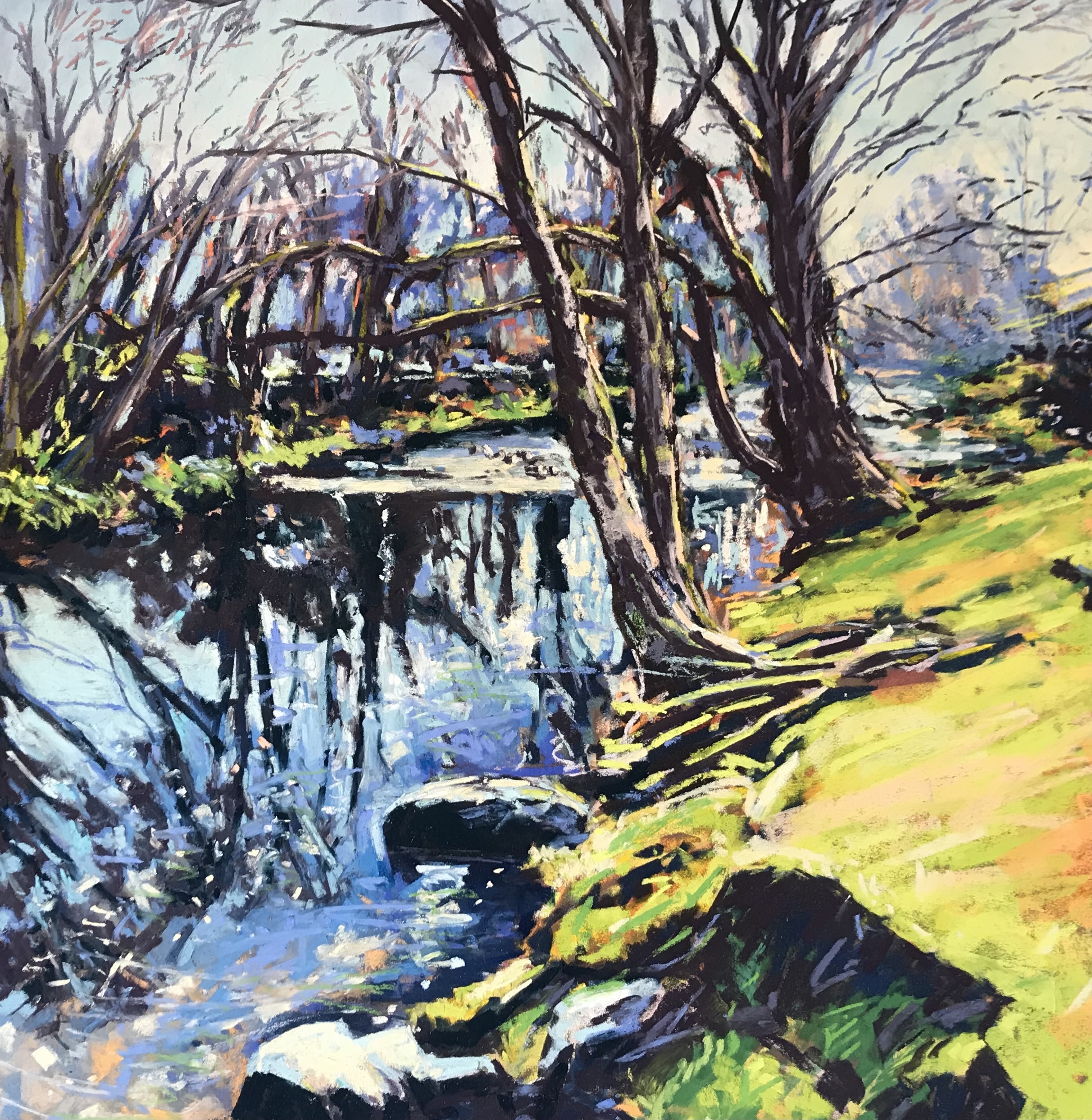 Winter's Light, Kettlewell, Yorkshire Dales (pastel, mounted)