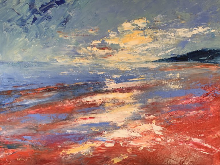 Red Dusk (oil on canvas)