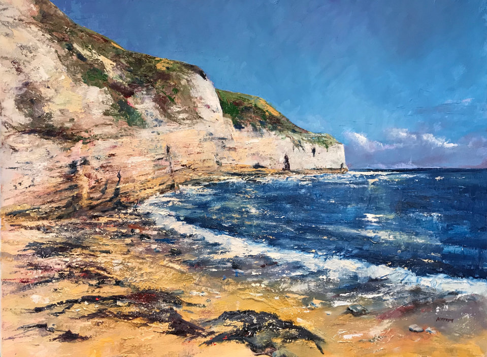 The Beach at Flamborough (oil on canvas)