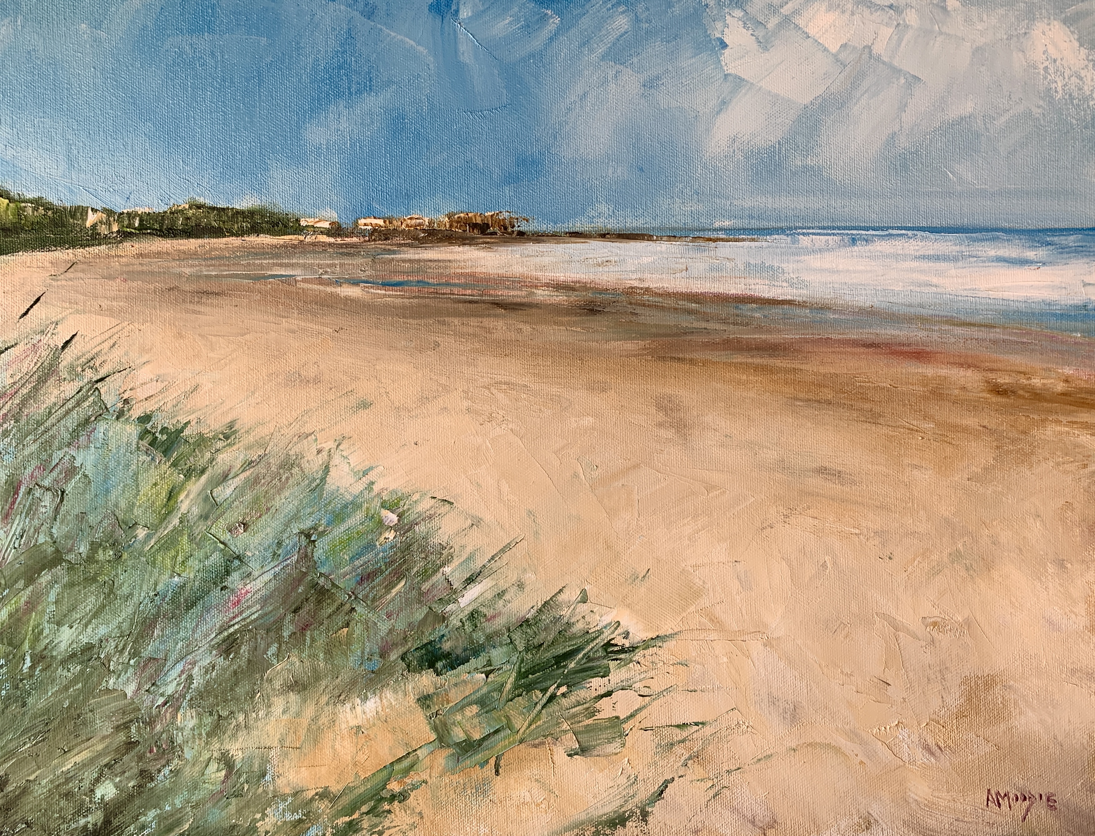 Beadnell Bay (oil on canvas)