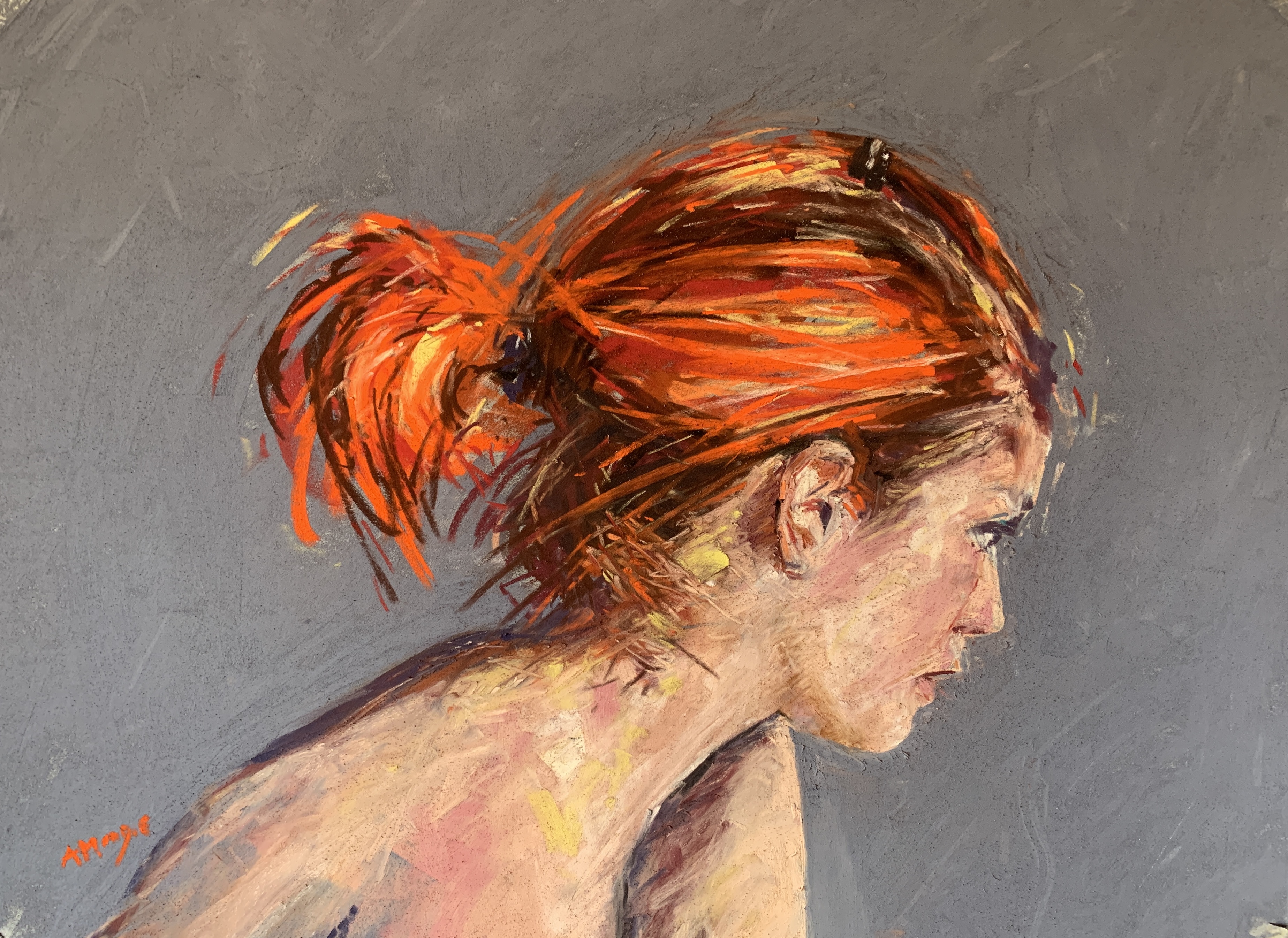 Flame (pastel, mounted)