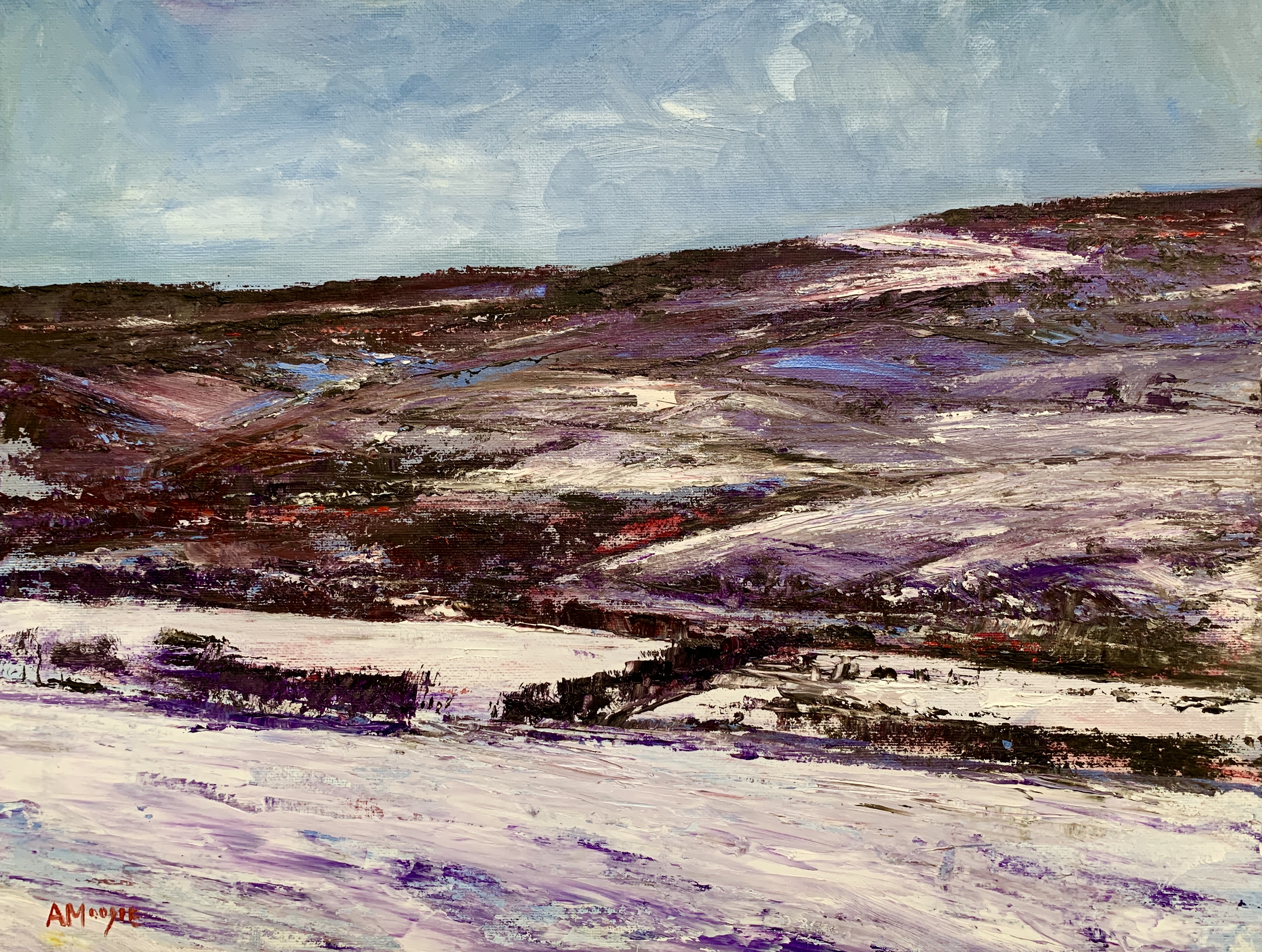 Winter Valley (oil on canvas)