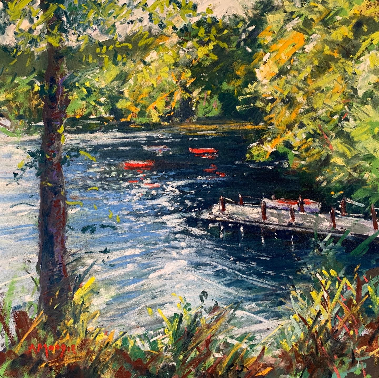 The Boating Club, Pitlochry (pastel, mounted)