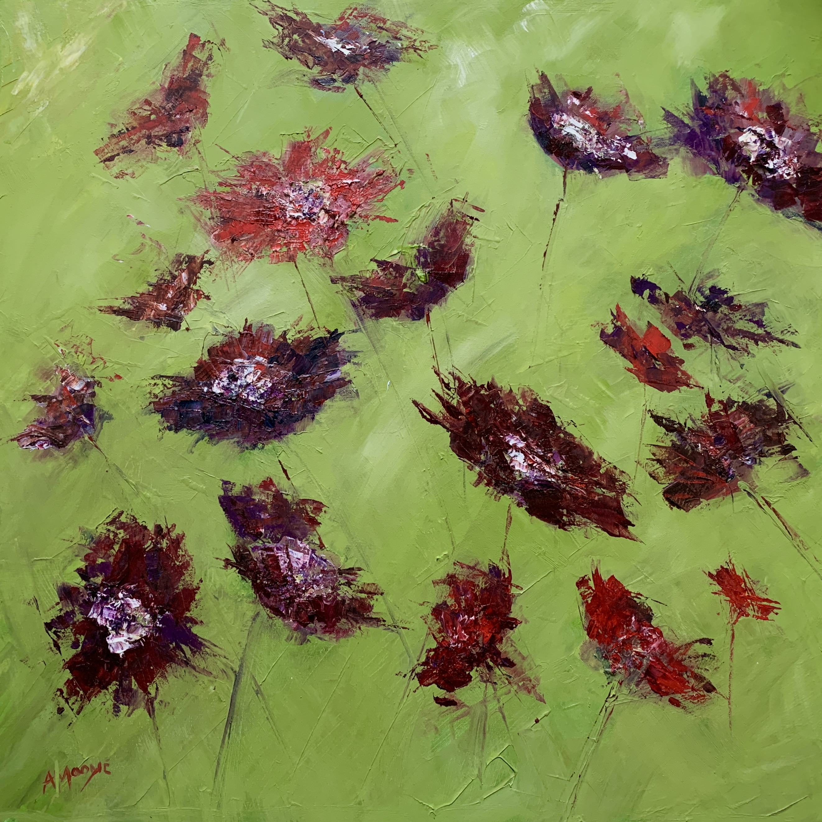 Hot Florets (oil on canvas)