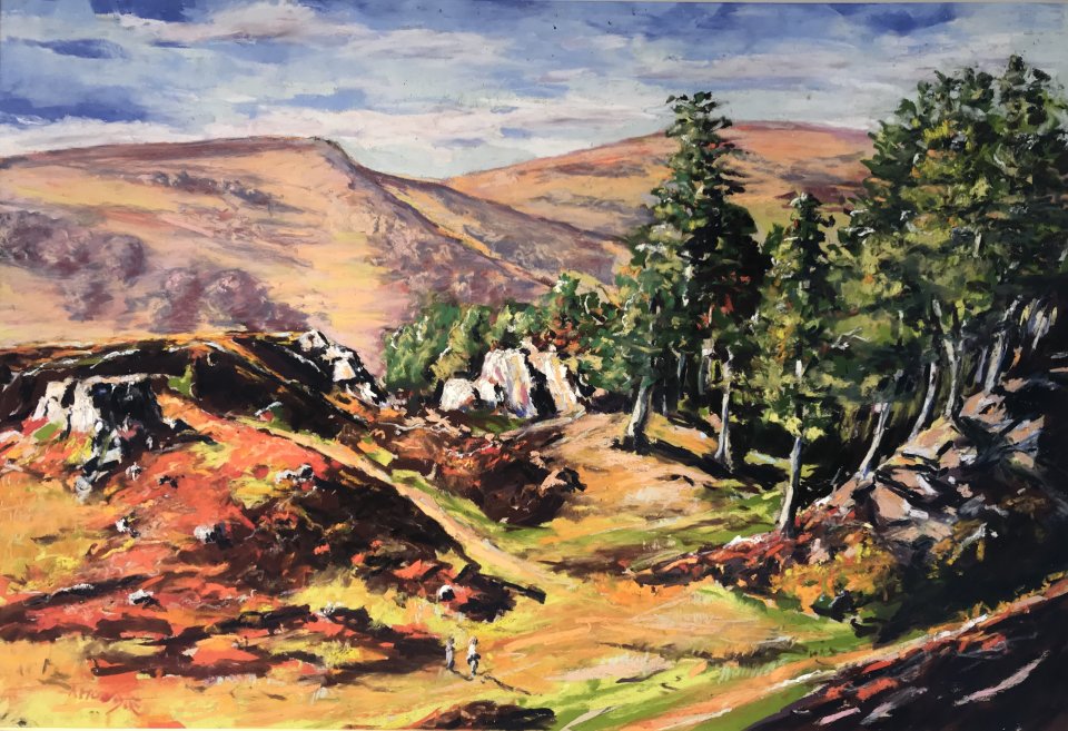 Old Quarry Above Cowpasture Road, Ilkley (pastel, mounted)