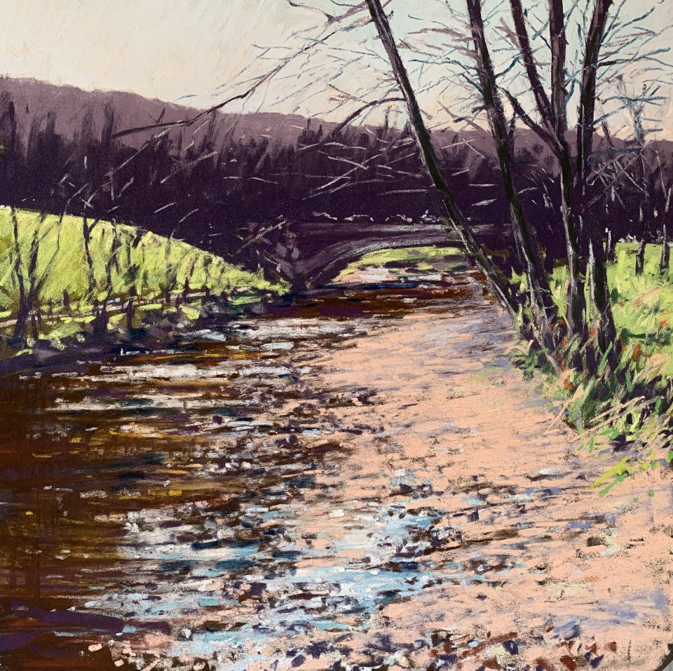 River Peace (pastel, mounted)