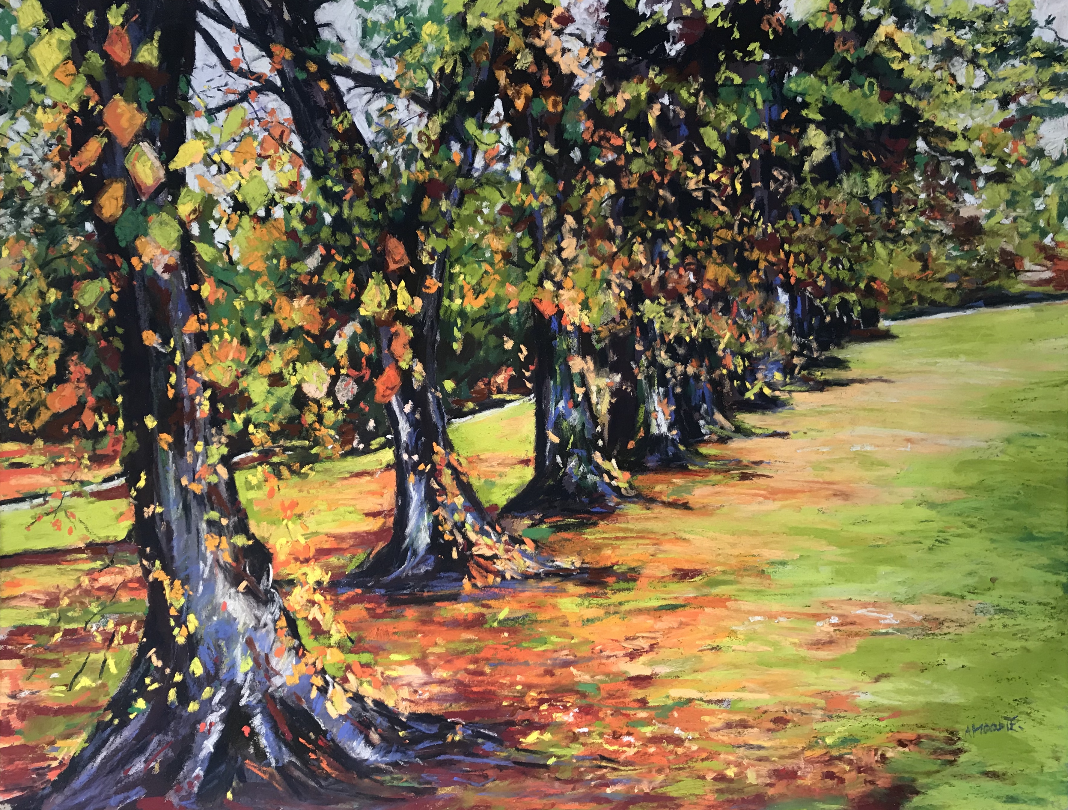 Autumn Colours, Stray, Harrogate (mixed media, mounted)