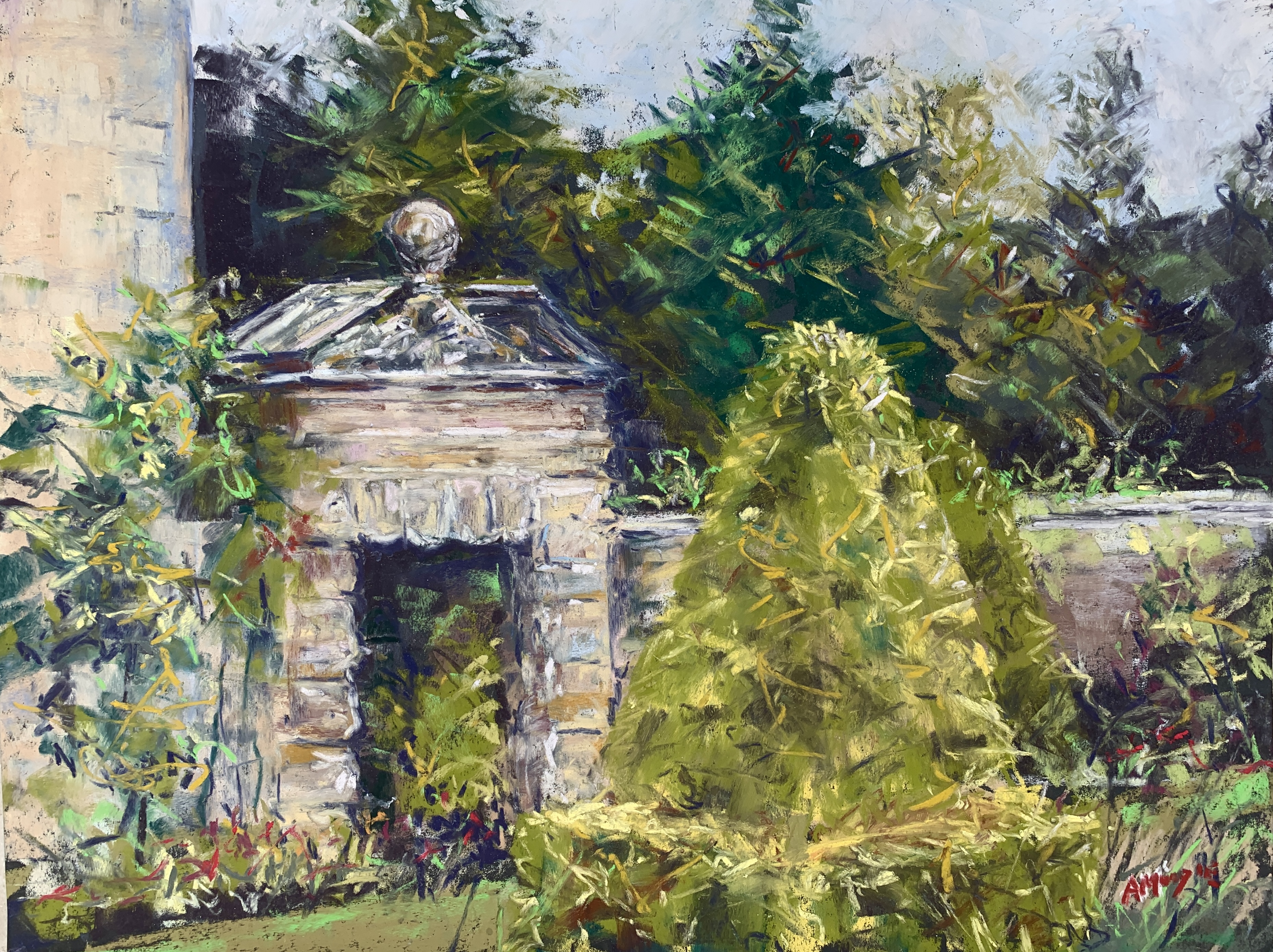 Nunnington Wall (pastel, mounted)