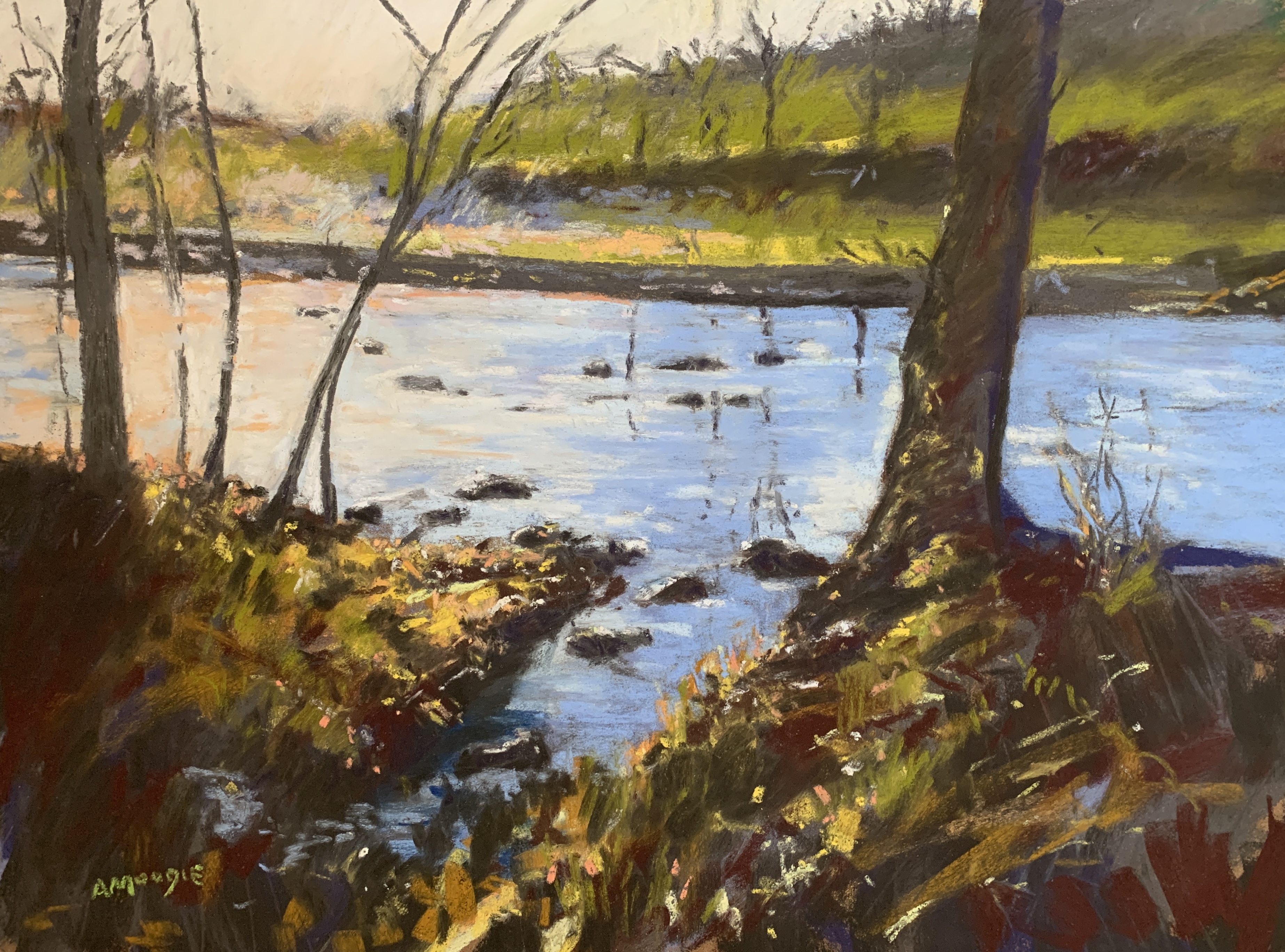 Evening Flow (pastel, mounted)