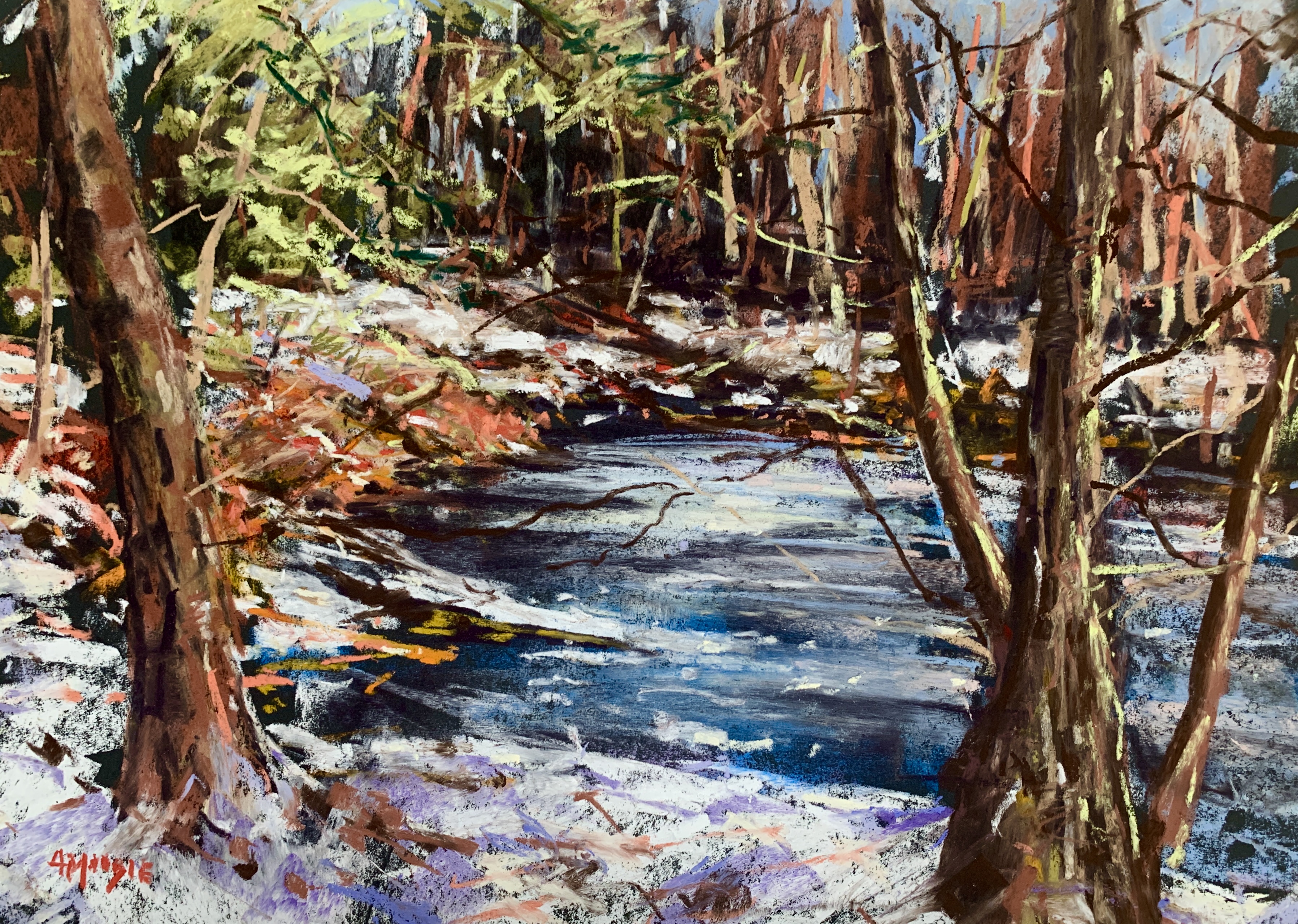 Woodland ice (pastel, mounted)