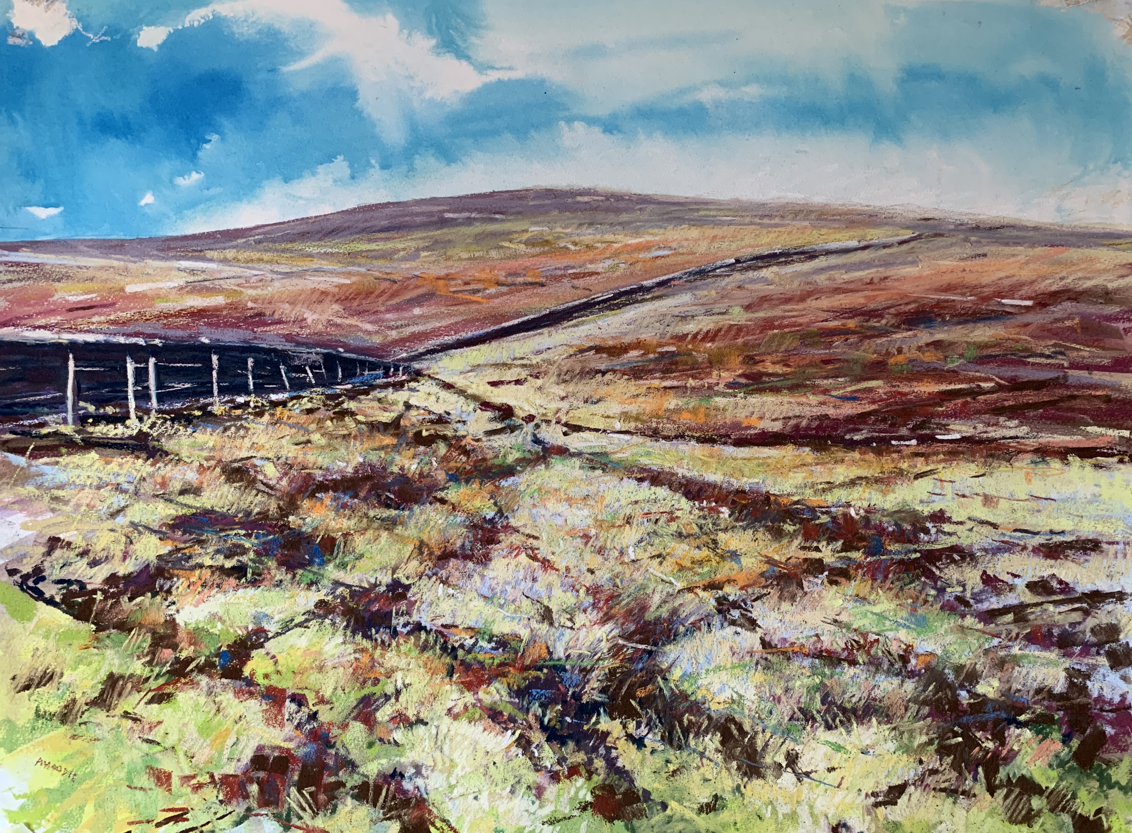 Moorland Colour, Pateley Bridge, Yorkshire (mixed media, mounted)