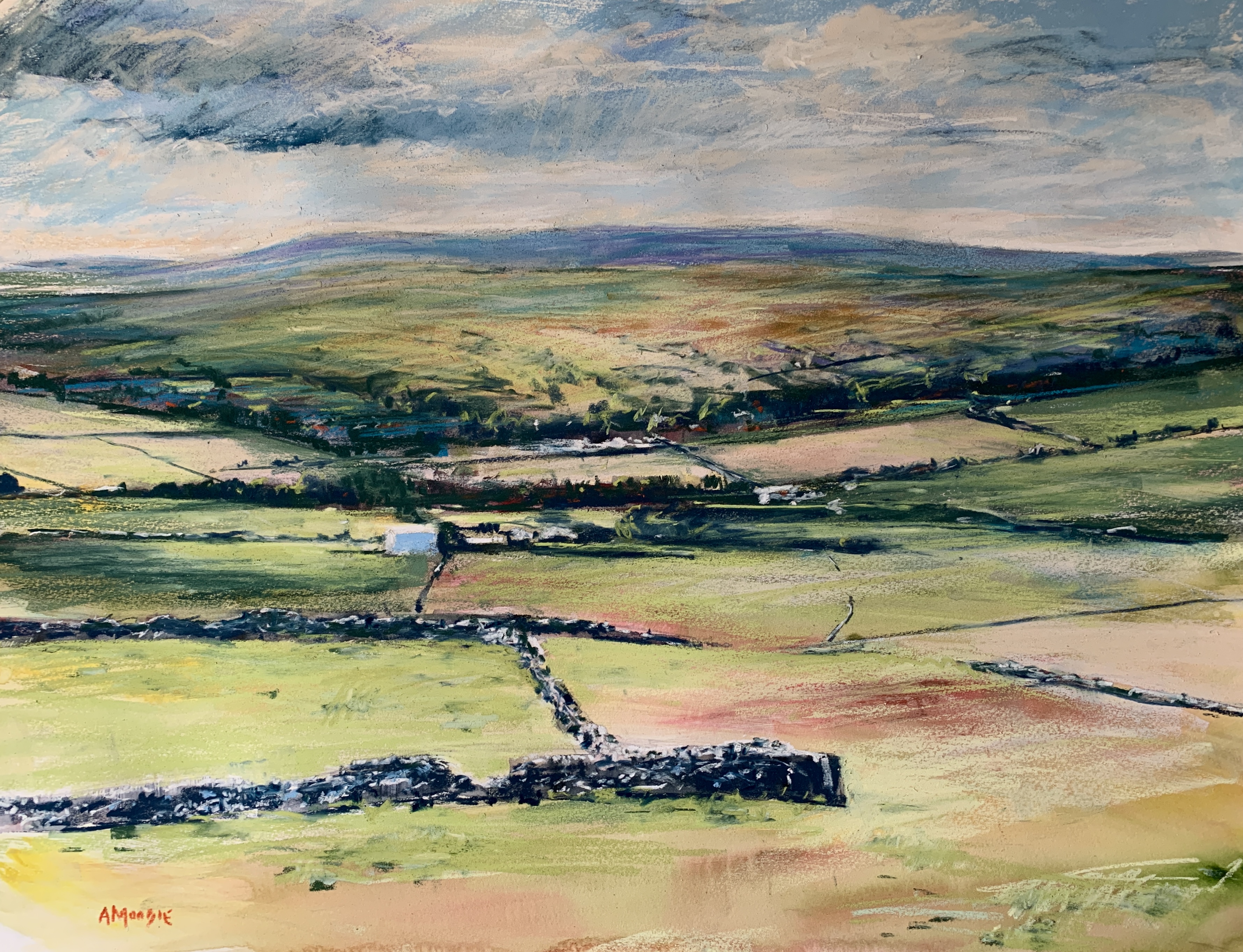 Dales Valley (Mixed media, mounted)