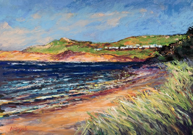 Budle Bay, Bamburgh 1(pastel, mounted)