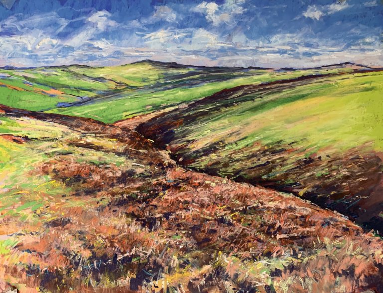 Moorland, Pateley Bridge (pastel, mounted)