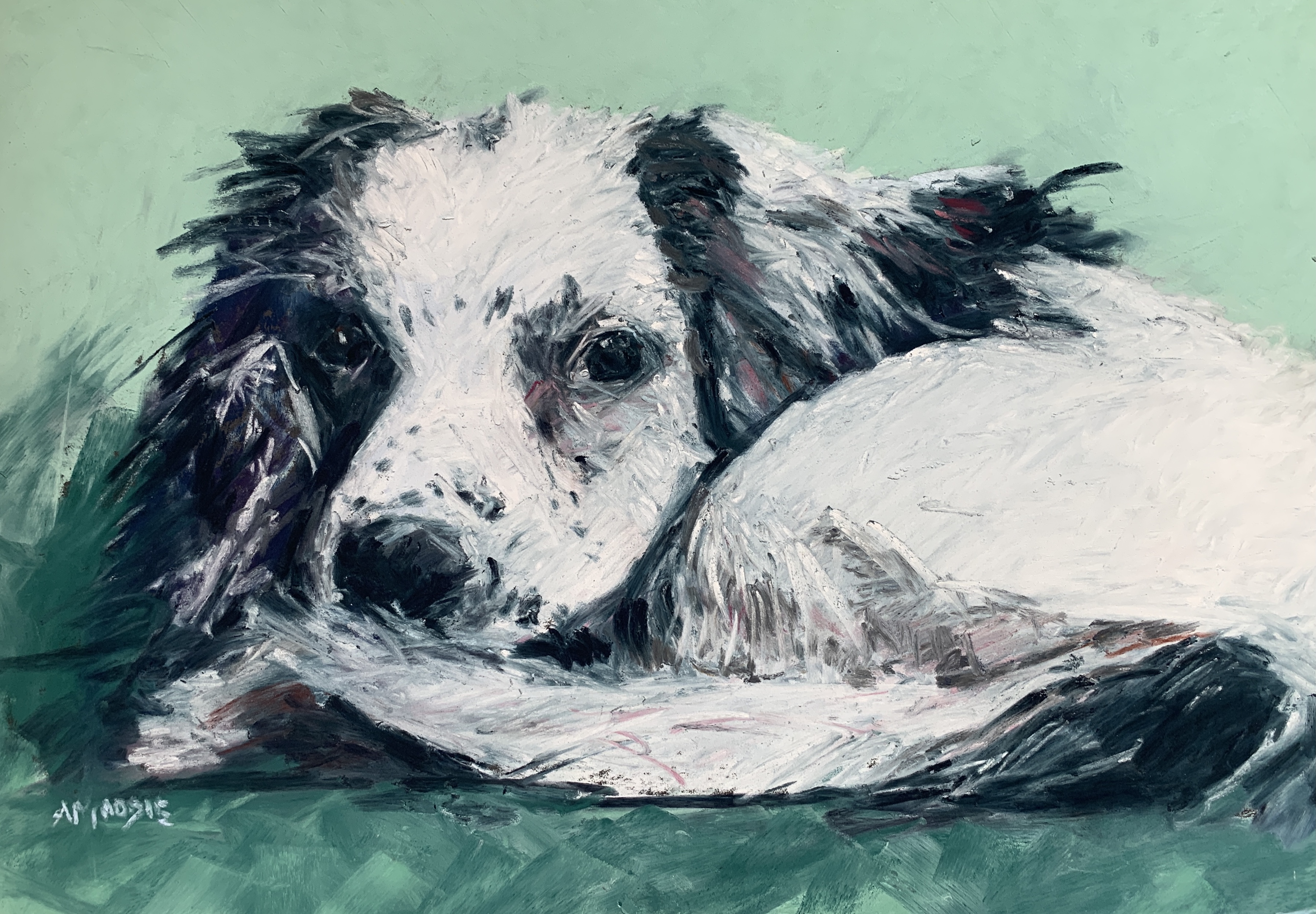 Rest Time (pastel, mounted)