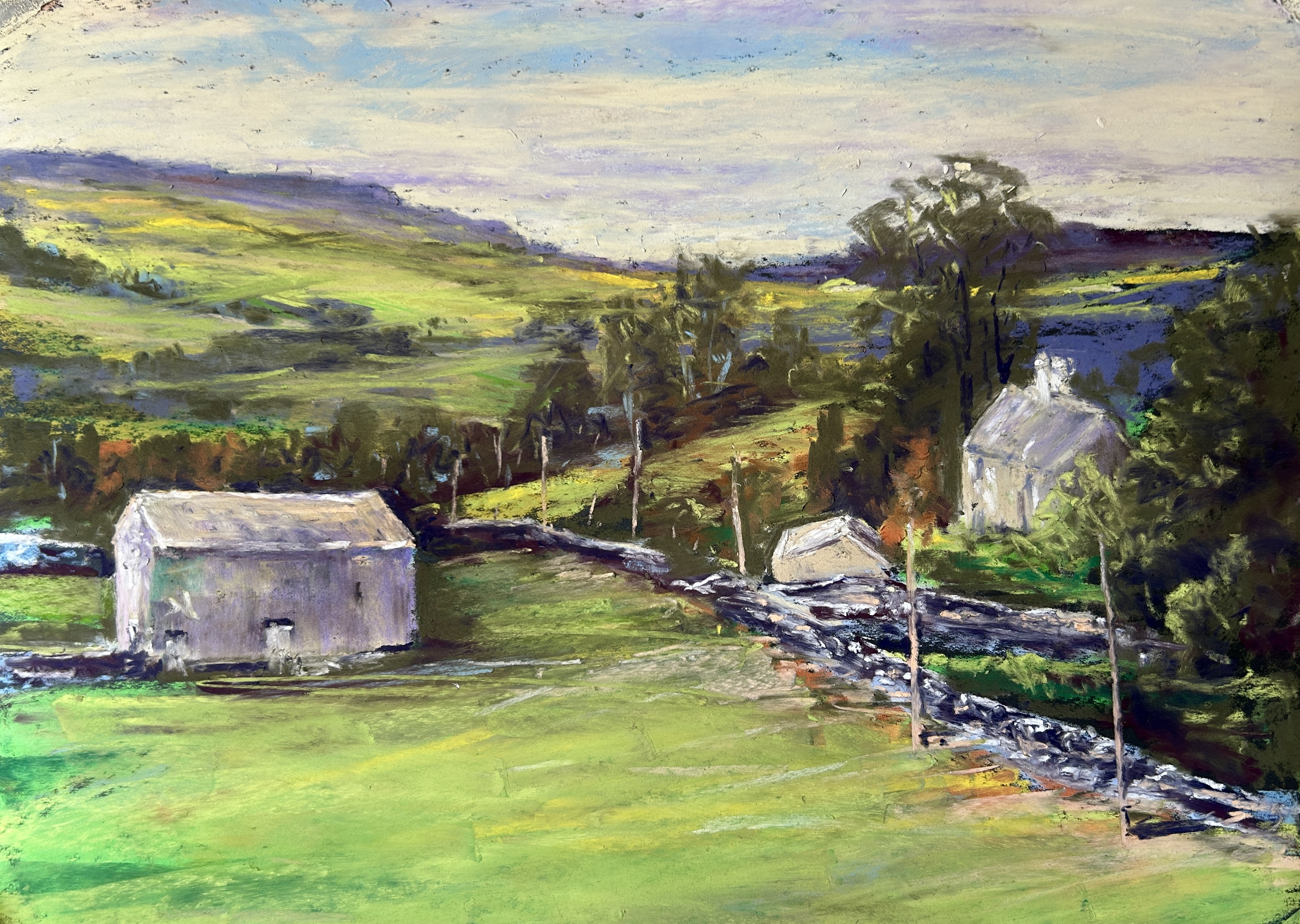 Near Storiths Yorkshire Dales (pastel, mounted)