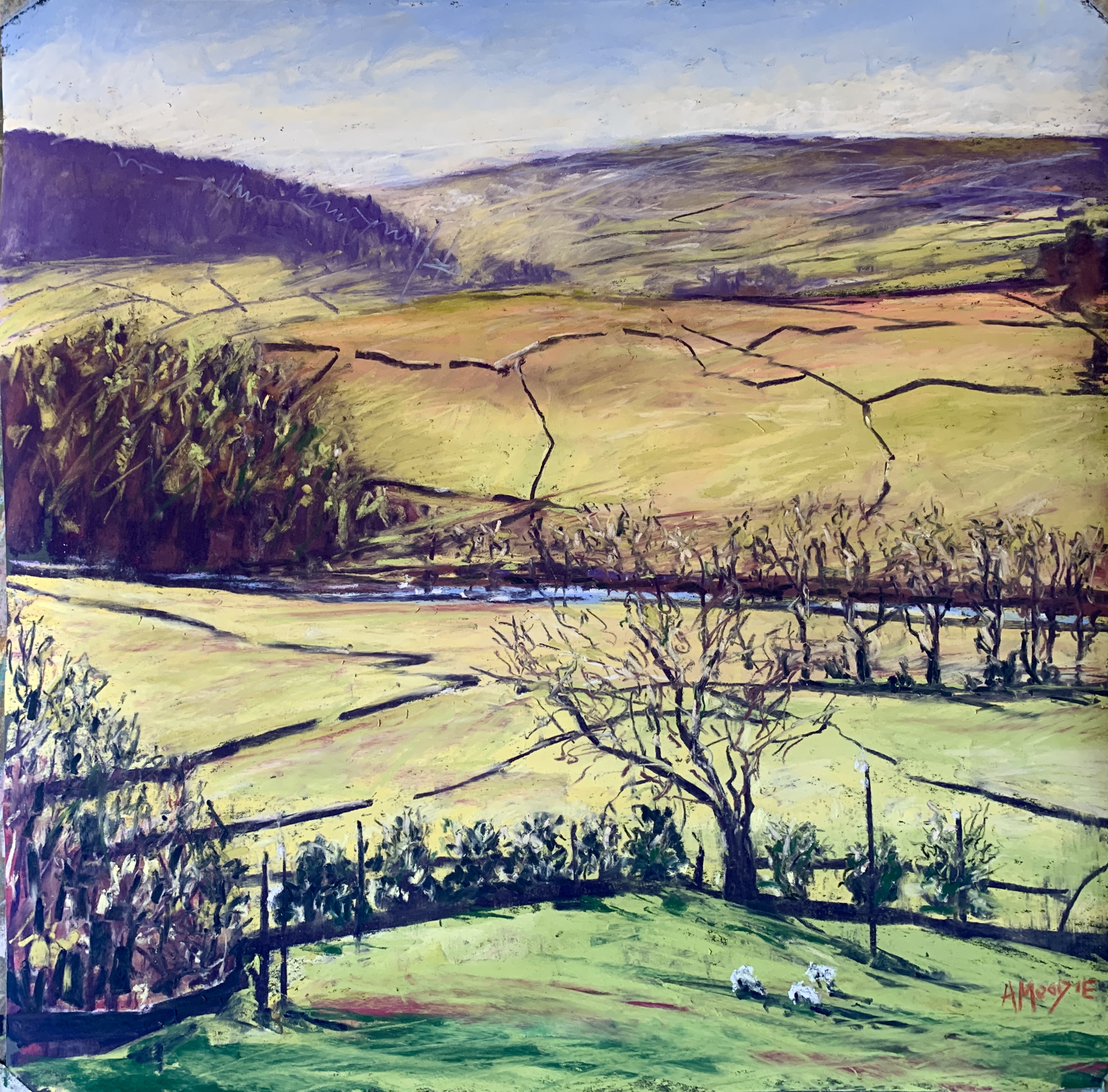 The Dales Above Appletreewick (pastel, mounted)