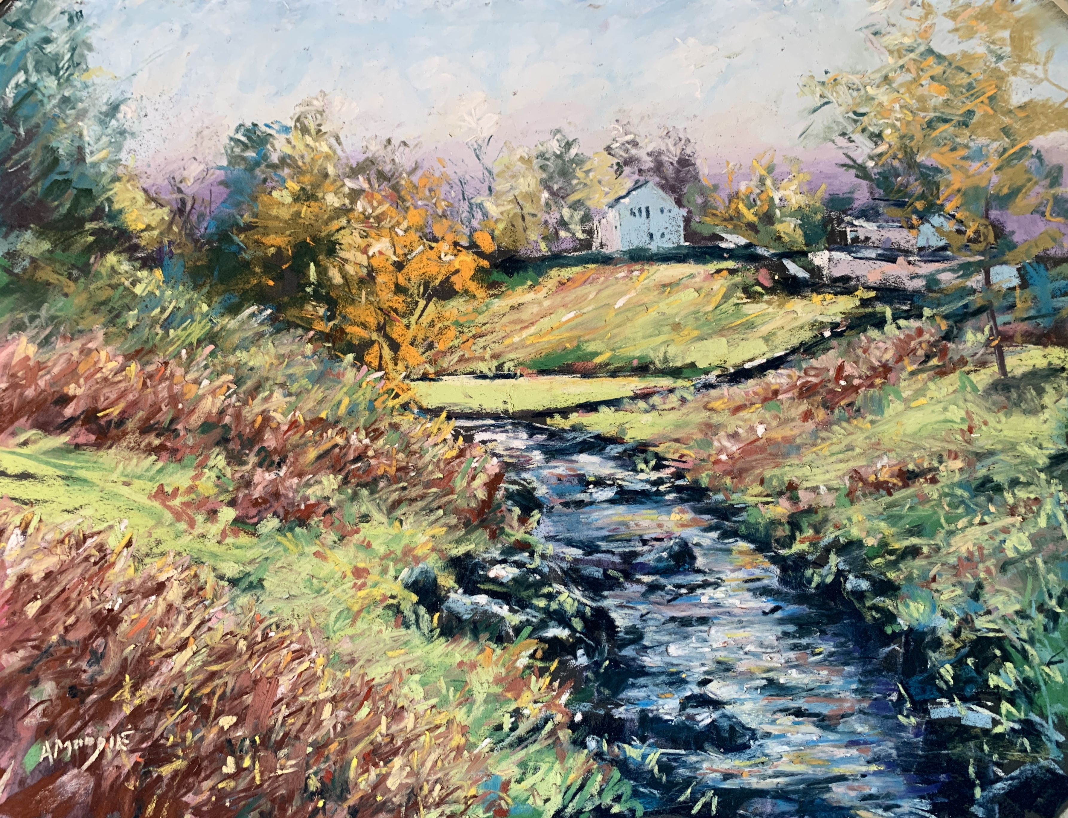 Autumnal Waters (pastel, mounted)