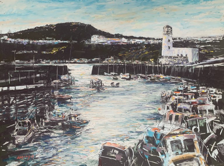 The Pier, Scarborough (pastel, mounted)