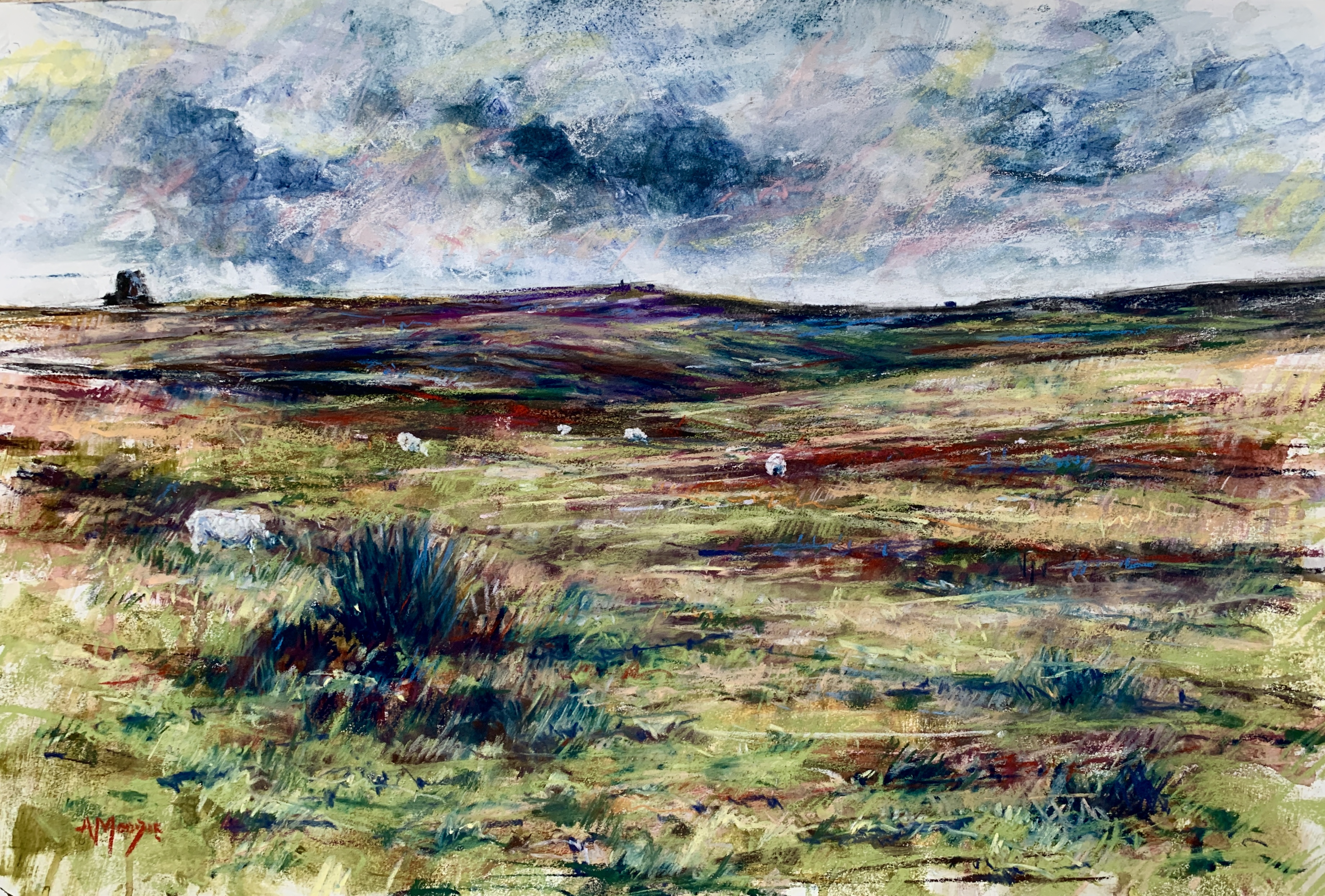Moorland Textures (mixed media, mounted)