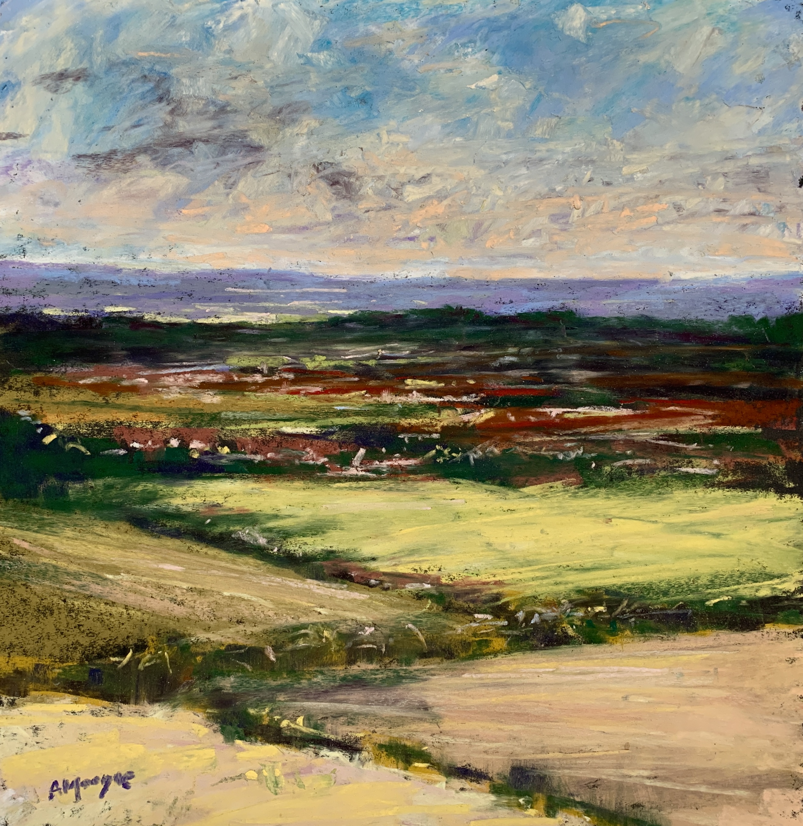 Wiltshire View, Morgan's Hill, Wiltshire (pastel, mounted)