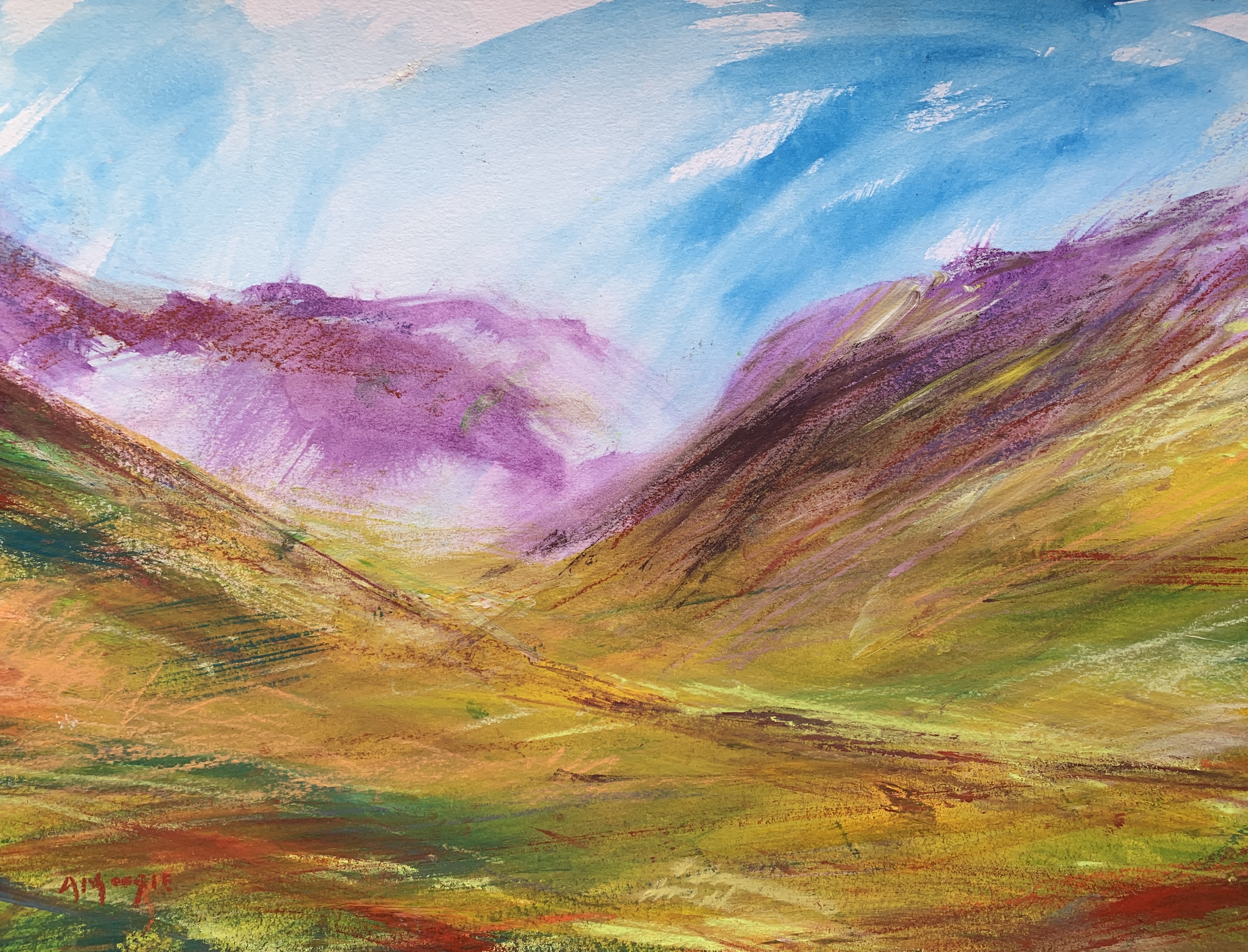 Mountain Mist (mixed media, mounted)