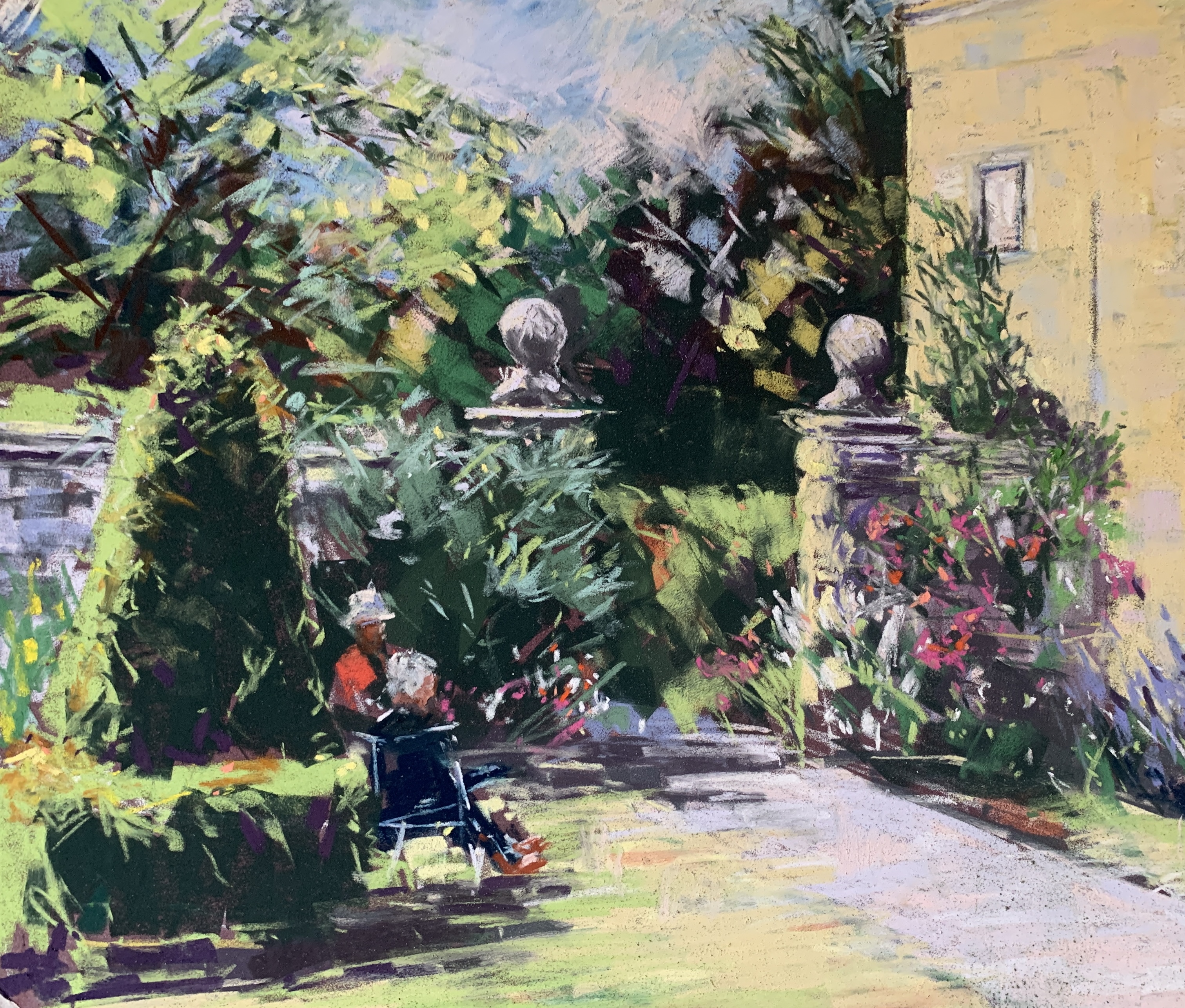 Sunshine Seats (pastel, mounted)