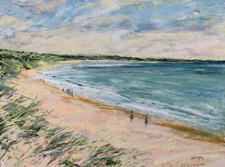 Bracing Stroll, Warkworth (pastel, mounted)