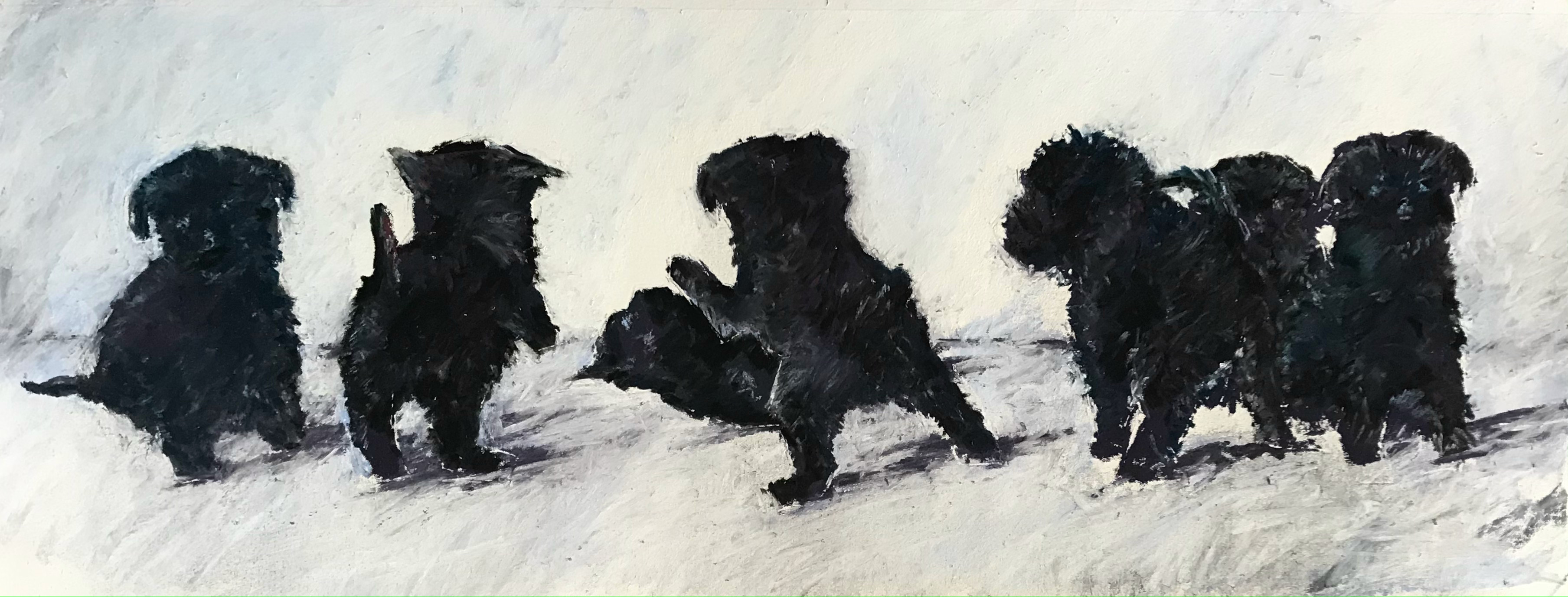 Lottie's Mischievous Seven (pastel, framed)