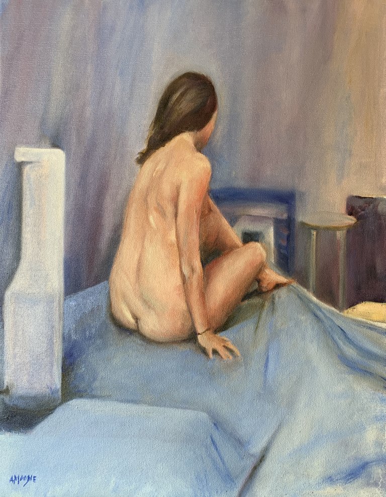 Seated Model and Heater (oil on canvas)