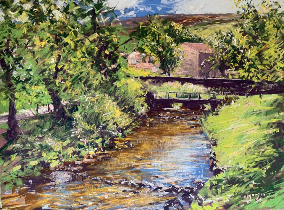 The Beck, Linton (pastel, mounted)