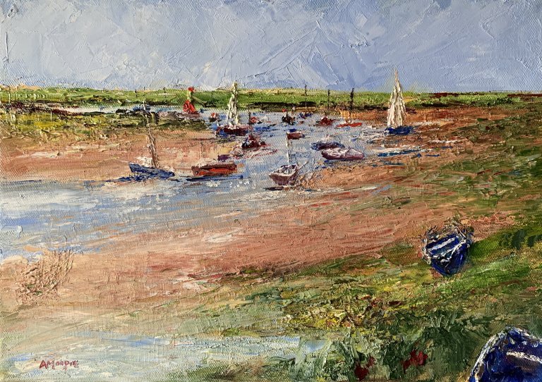 Morning Tide, Burnham Overy Staithe (oil on canvas)