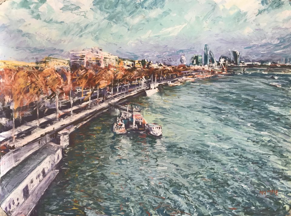 City Waters (pastel, mounted)