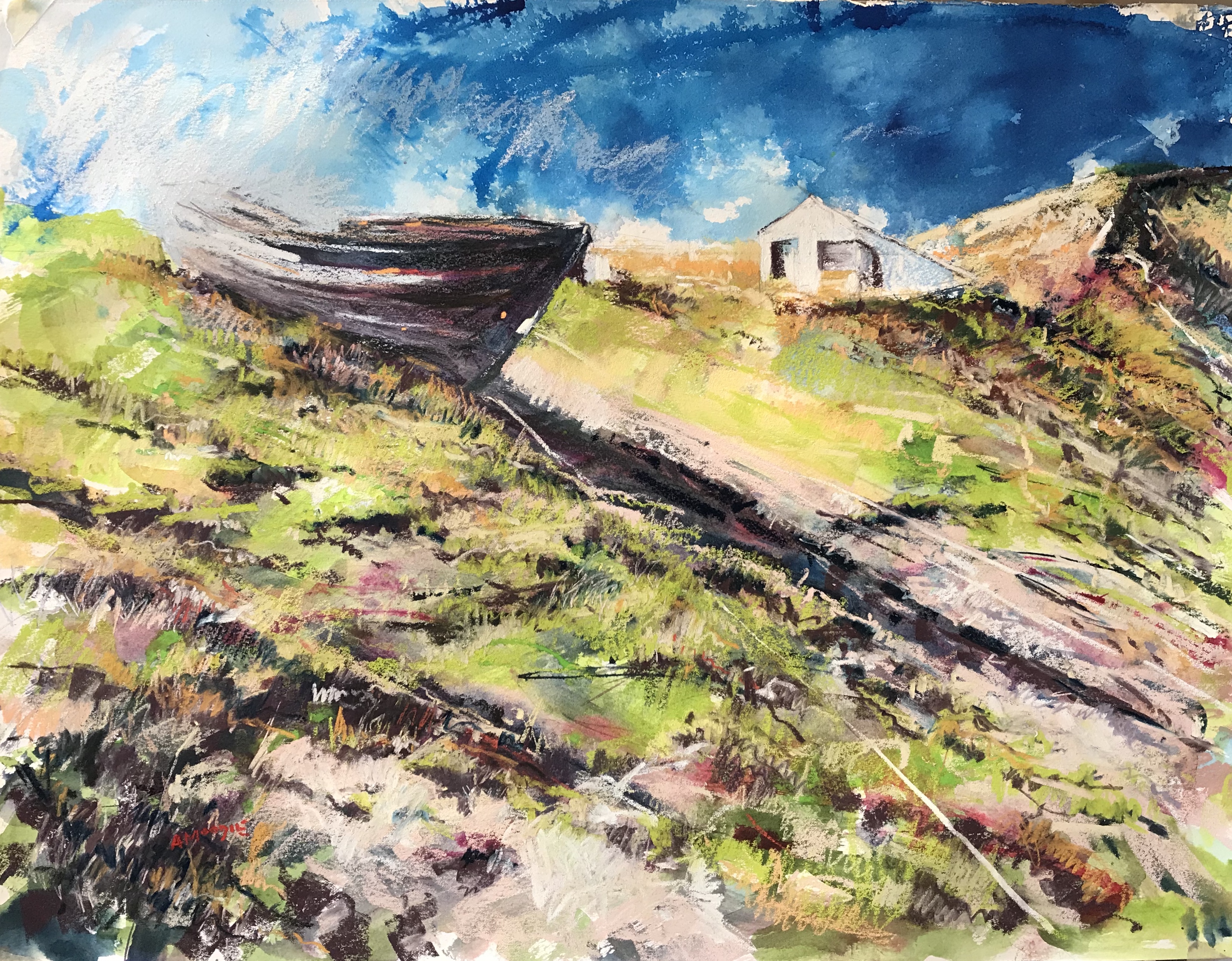 Silent Stance (mixed media, mounted)